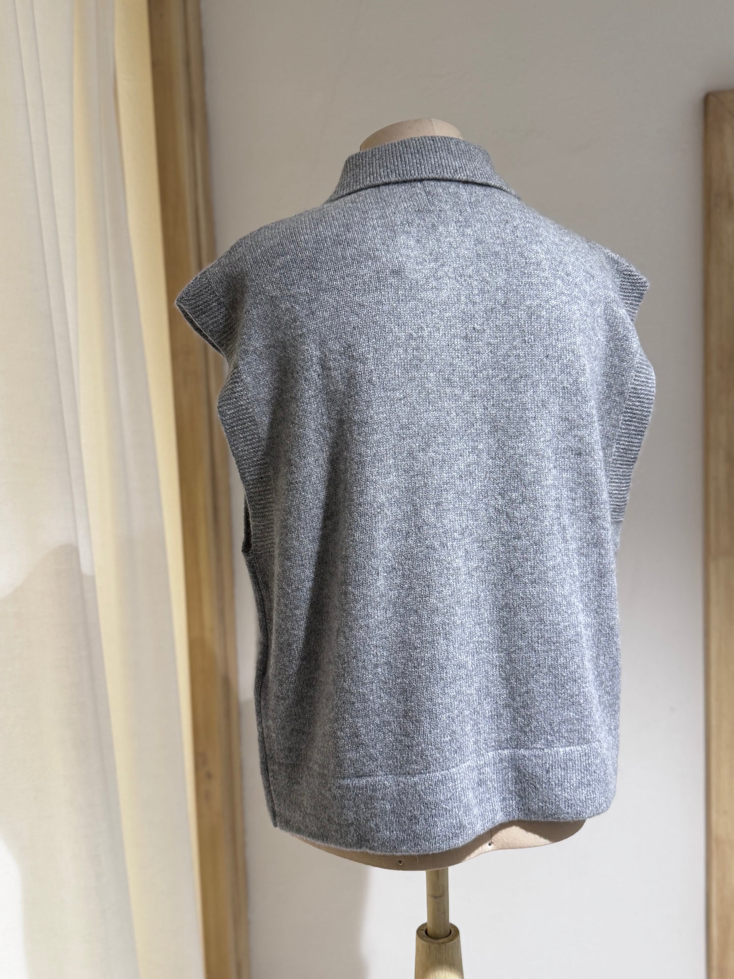 W Oversized Polo Collar - BELLEROSE - Heather Grey