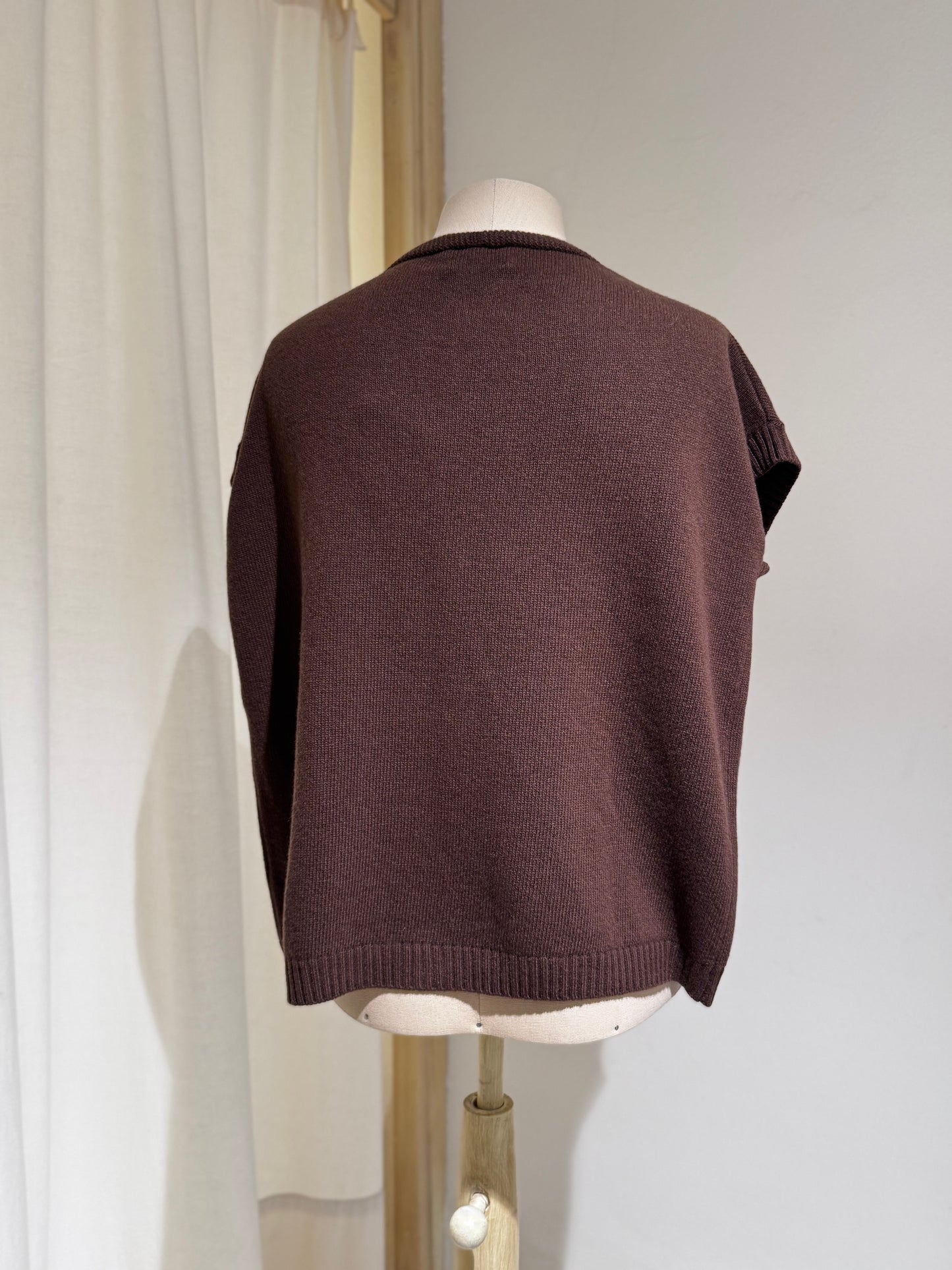 W Knitwear Gilet Over MA RY YA Brown