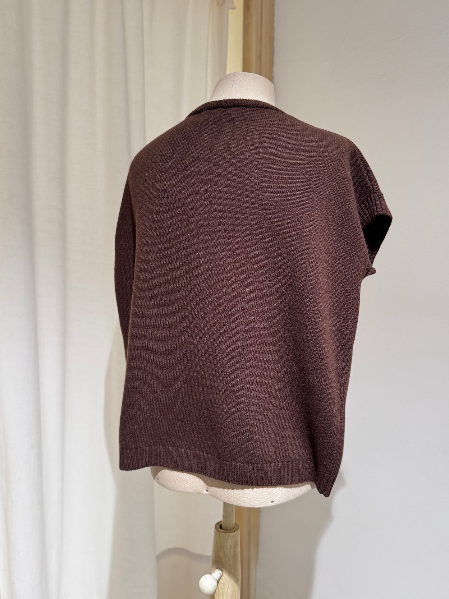 W Knitwear Gilet Over MA RY YA Brown
