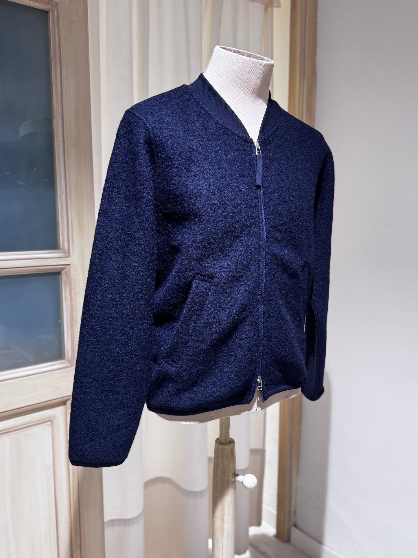 M Wool Fleece Zip Bomber UNIVERSAL WORKS - Navy