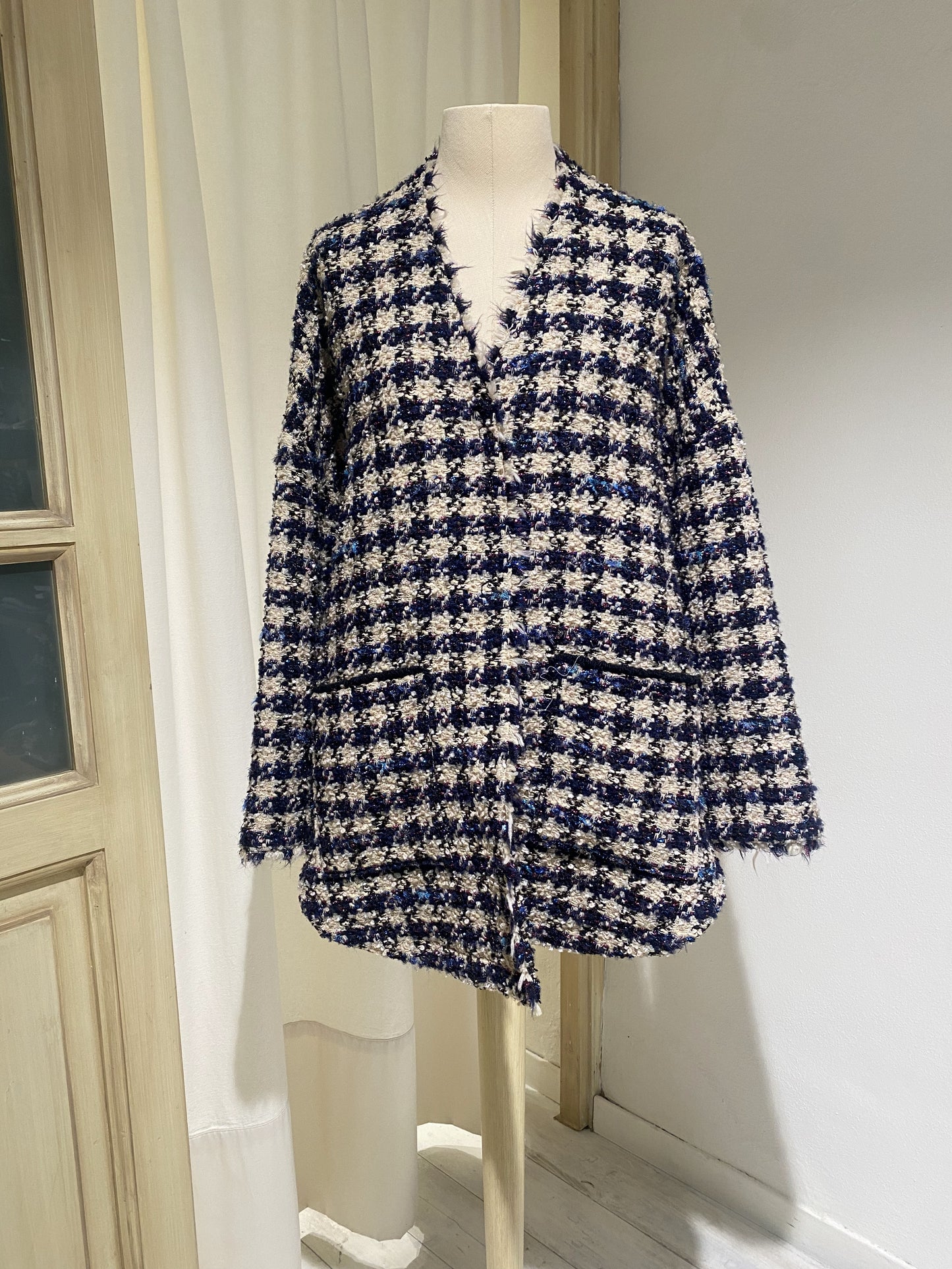 W BLOUSON OVERSIZE  - FORTE FORTE - in TWEED CHANEL INK CHECK