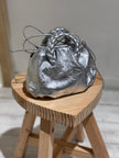 W BomBon Plaited-handle Leather Handbag HEREU - Silver