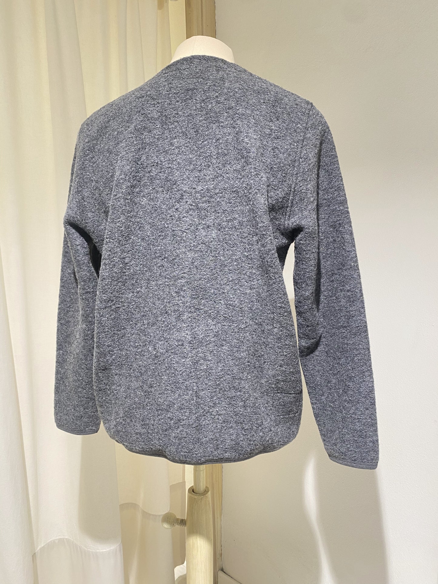 M Universal Works Cardigan in Grey Marl Wool Fleece