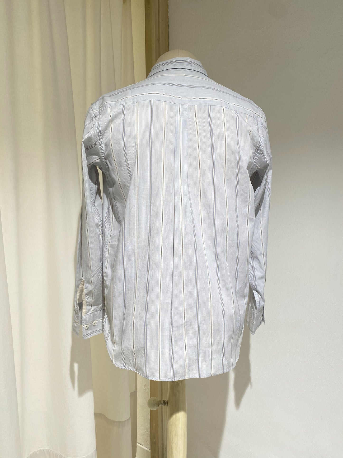 M Universal Works Lazy Day Shirt in Ecru Sydney Stripe