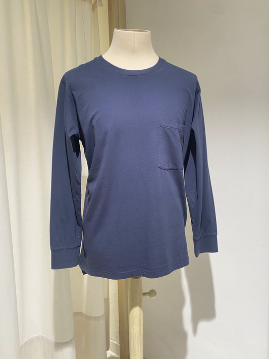 M Universal Works L/S Tee in Navy Organic Jersey