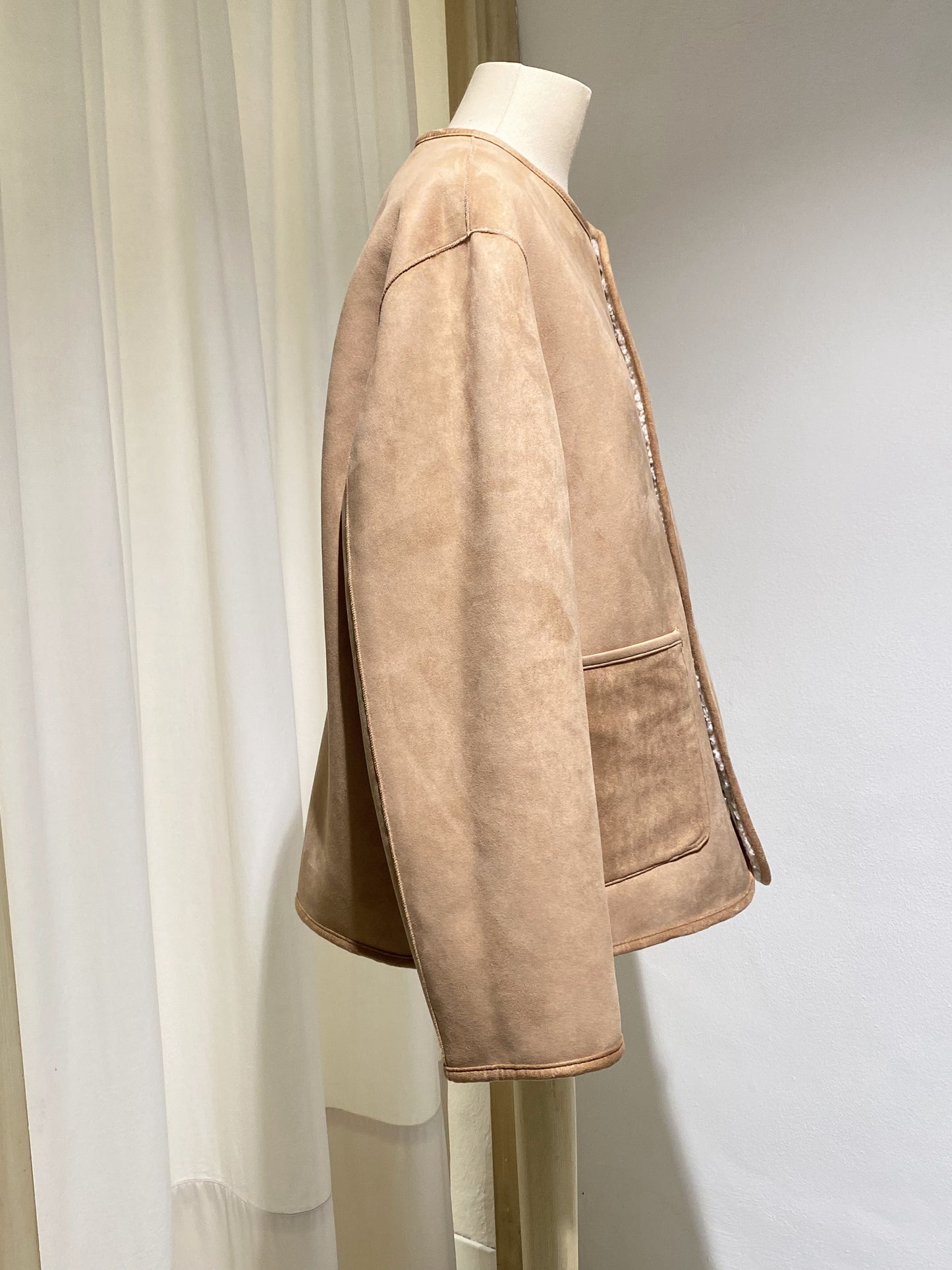 W ECO MONTONE REVERSABLE JKT - FORTE FORTE - MILK/CARAMEL