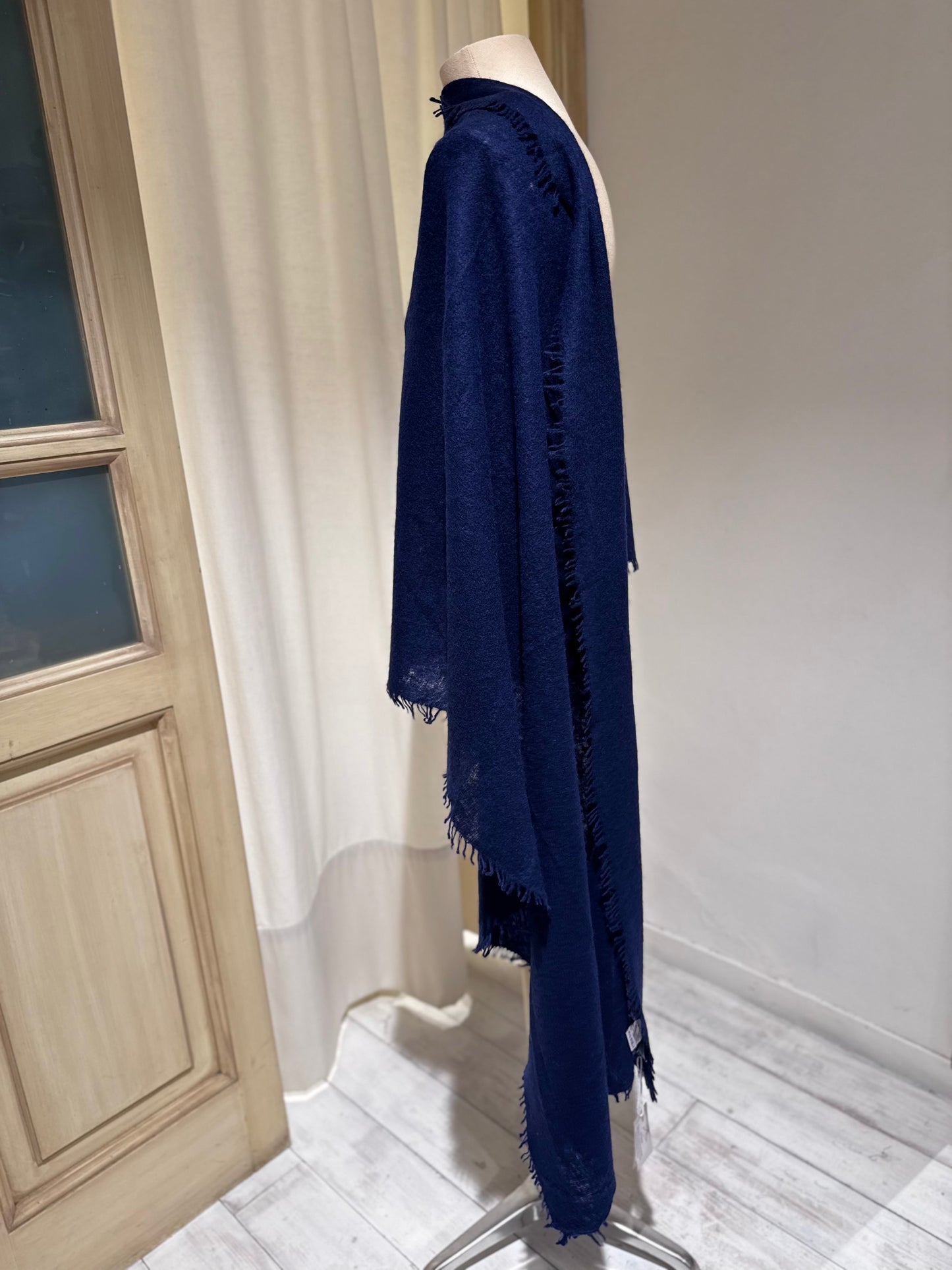 W Pure Cashmere Scarf - MOULETA - Navy Blue