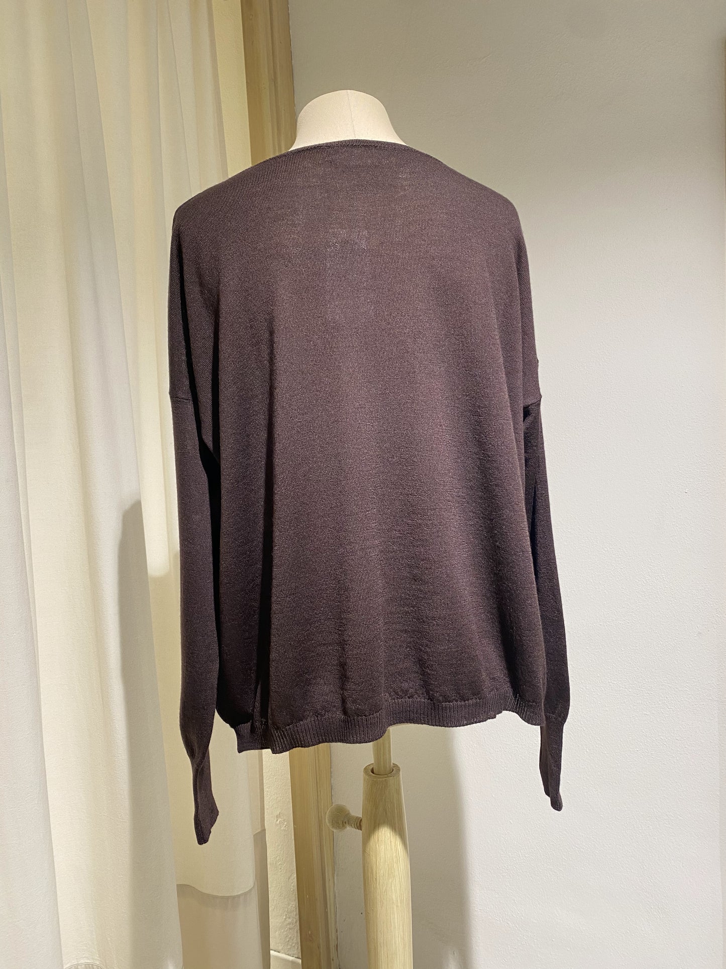 W LONG SLEEVE KNIT - MA RY YA - BROWN