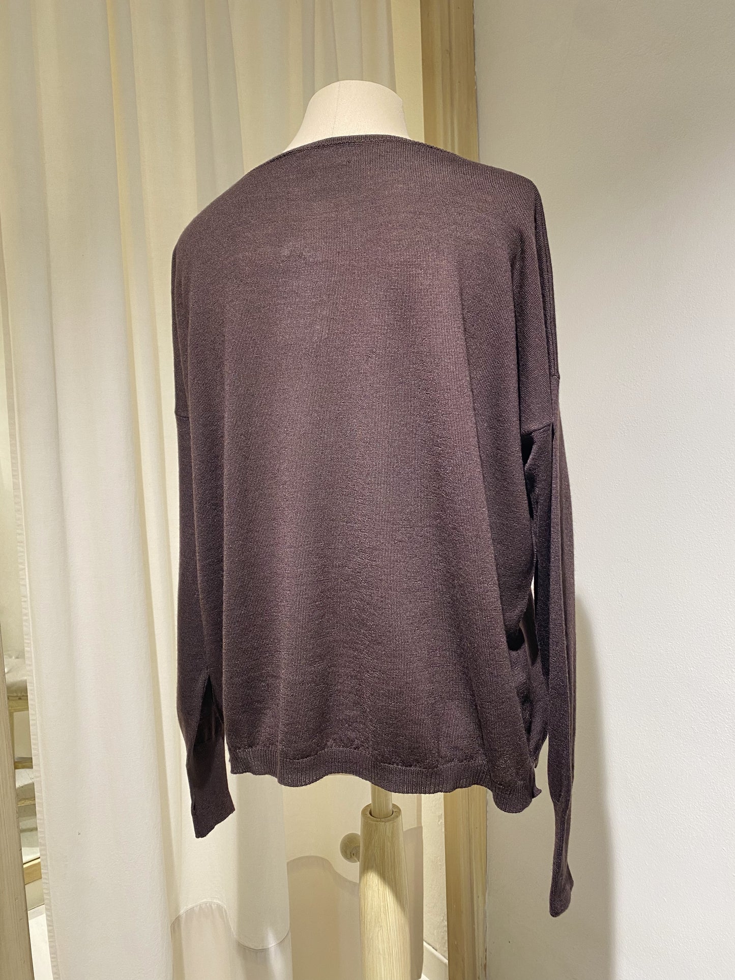 W LONG SLEEVE KNIT - MA RY YA - BROWN