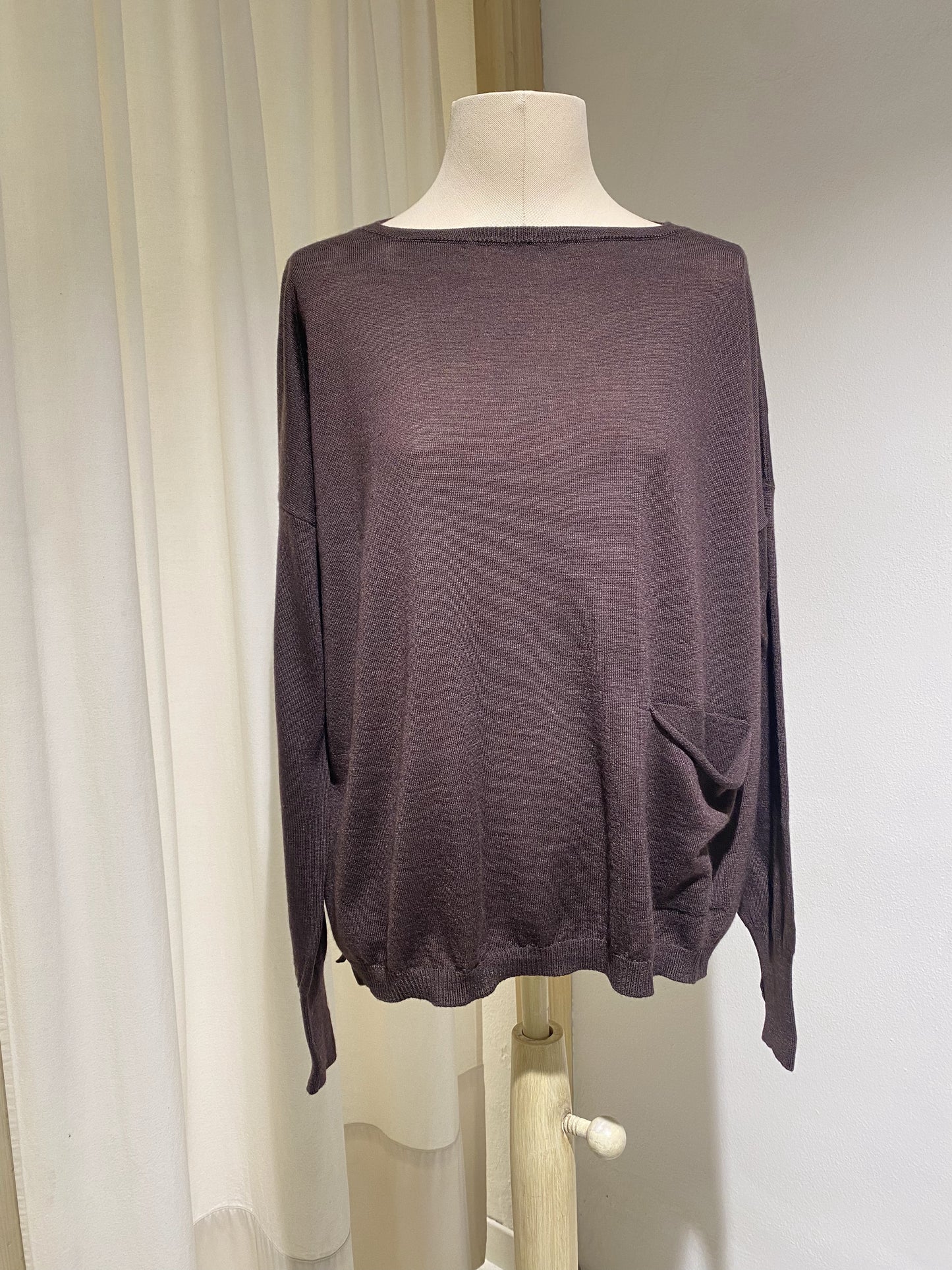 W LONG SLEEVE KNIT - MA RY YA - BROWN