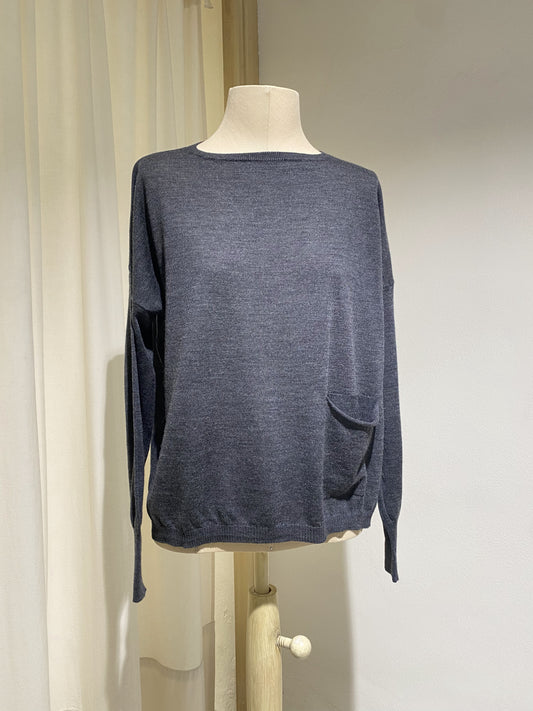 W LONG SLEEVE KNIT - MA RY YA - DARK GREY