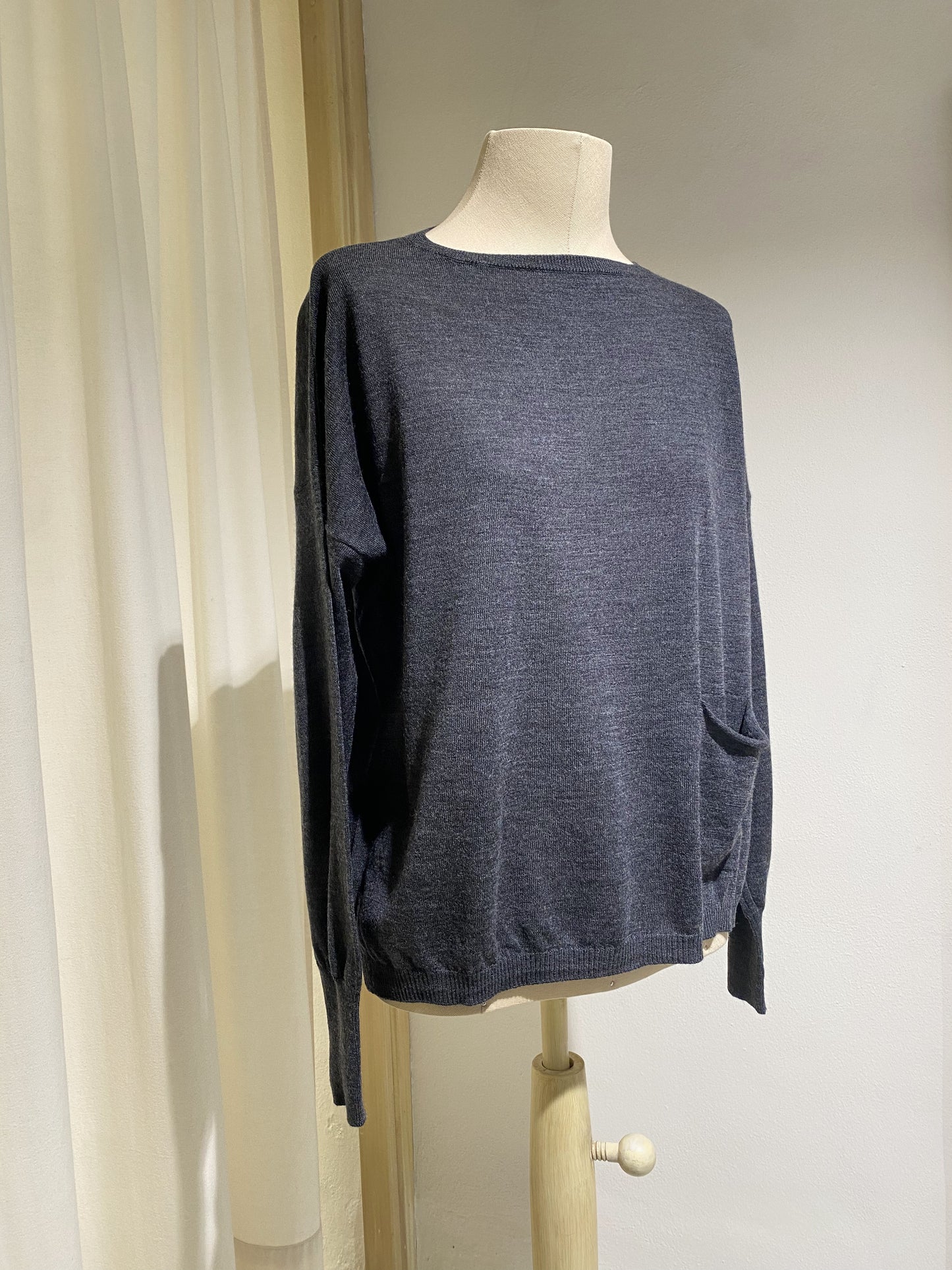 W LONG SLEEVE KNIT - MA RY YA - DARK GREY