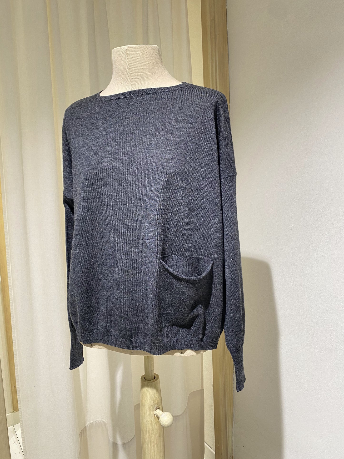 W LONG SLEEVE KNIT - MA RY YA - DARK GREY