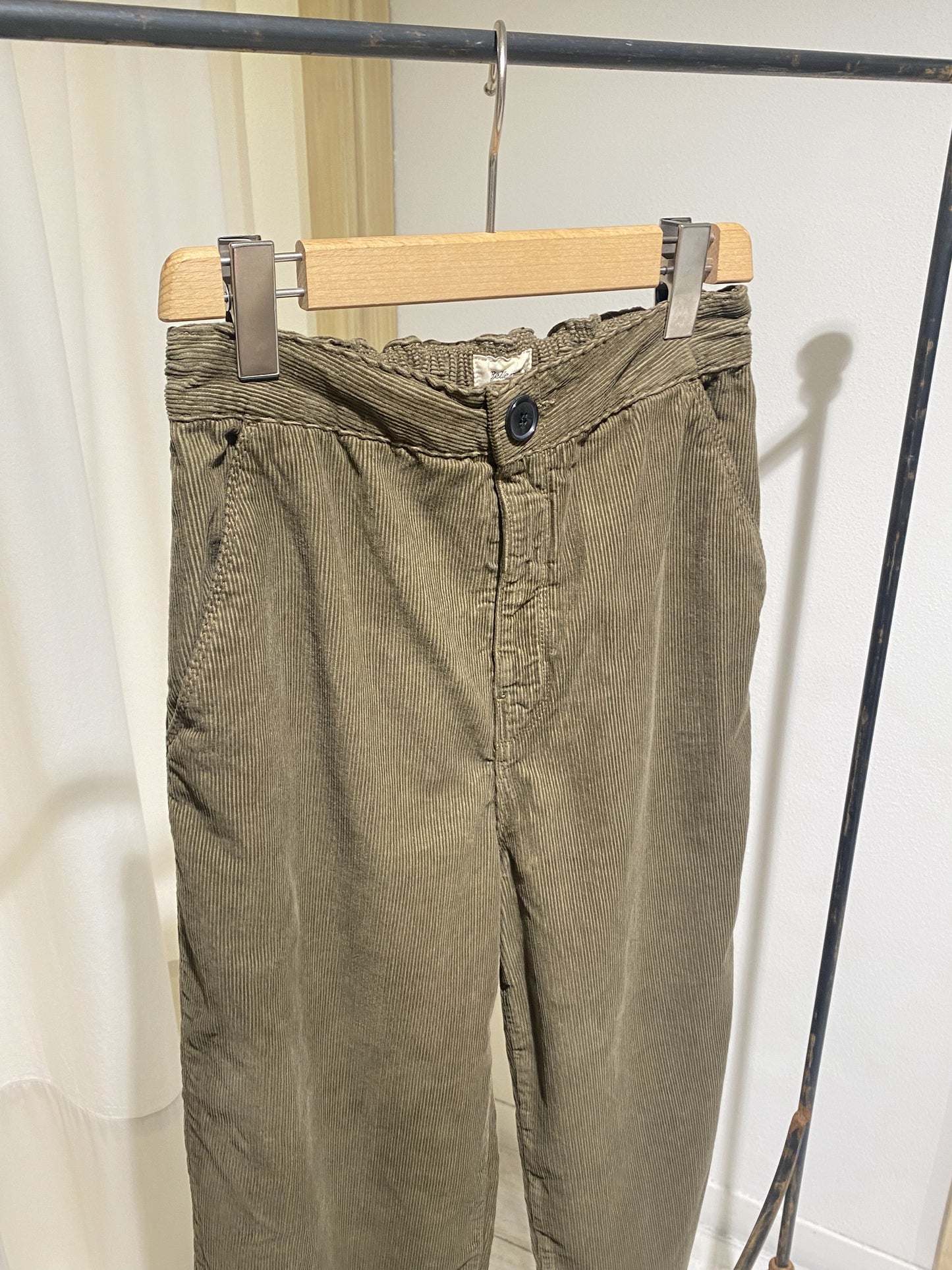 W PASOP VELVET TROUSERS - BELLEROSE - MIL GREEN