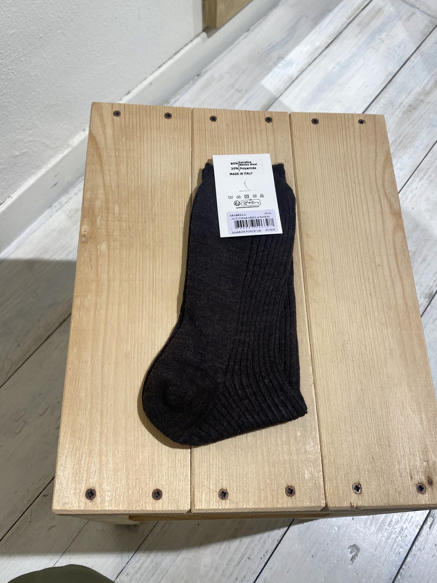 W ARABELLA SOCKS - SEOUR - DRK BROWN