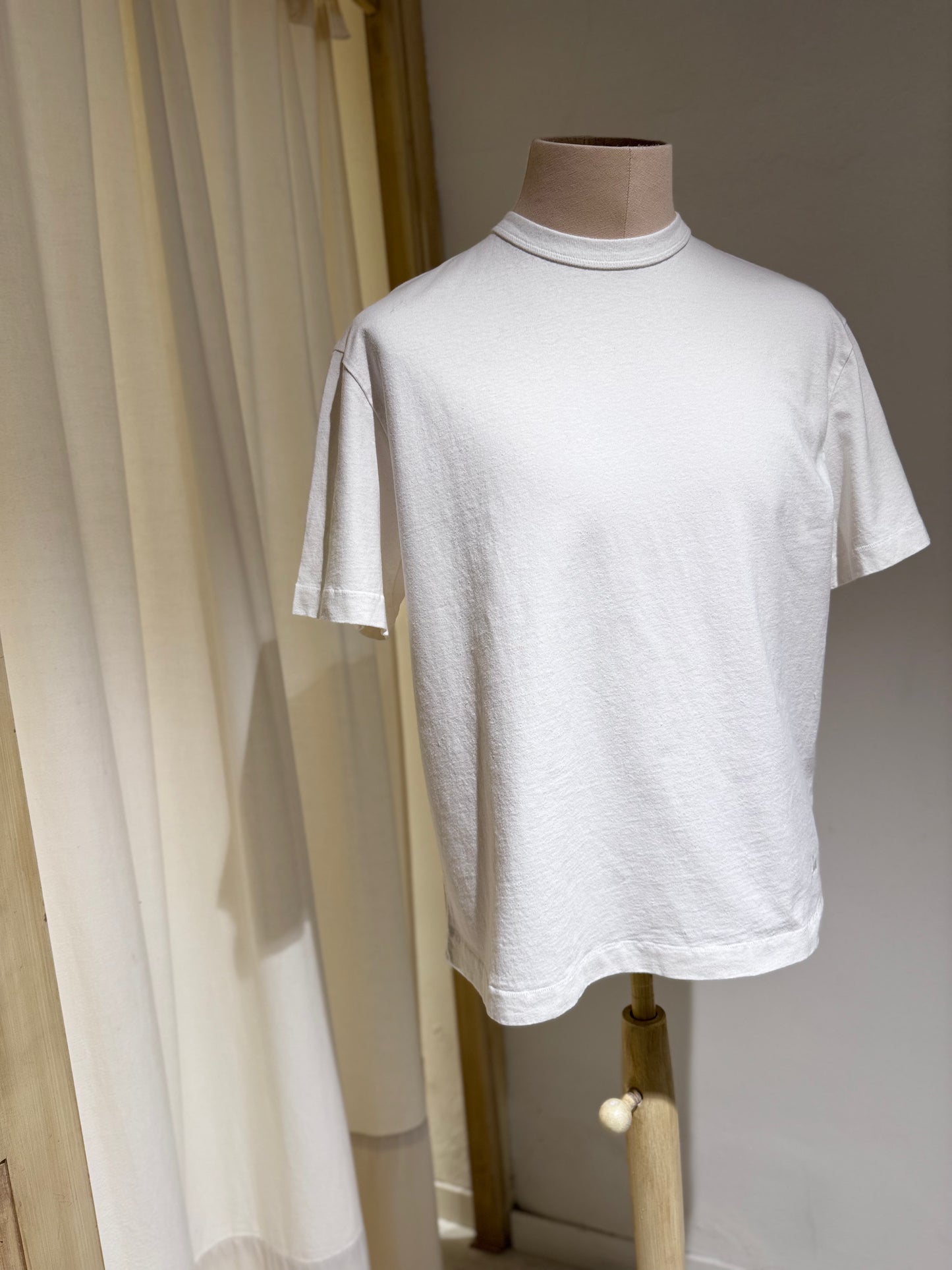 M Giza Cotton Hemp T-shirt MERZ B SCHWANEN - white