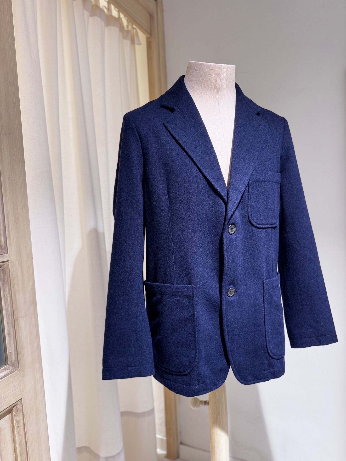 M Soft Recycled Wool Two Button Jacket - UNIVERSAL WORKS - Dark Navy