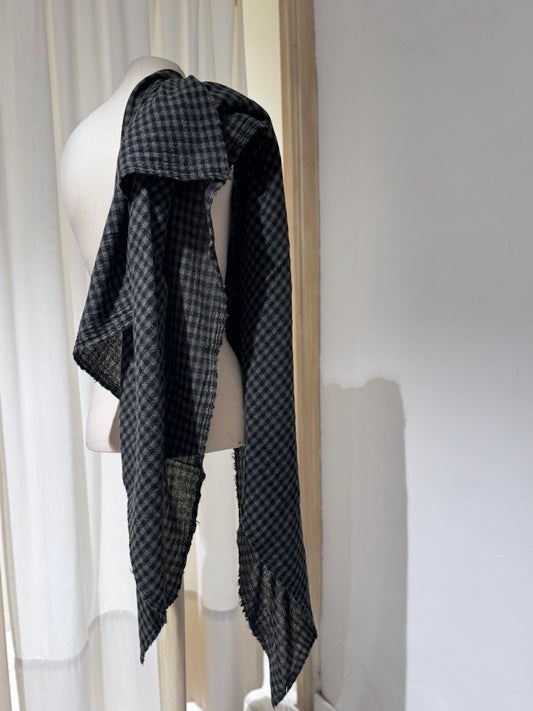 W CASHMERE CHECKED SCARF - APUNTOB - Mil Green/Black