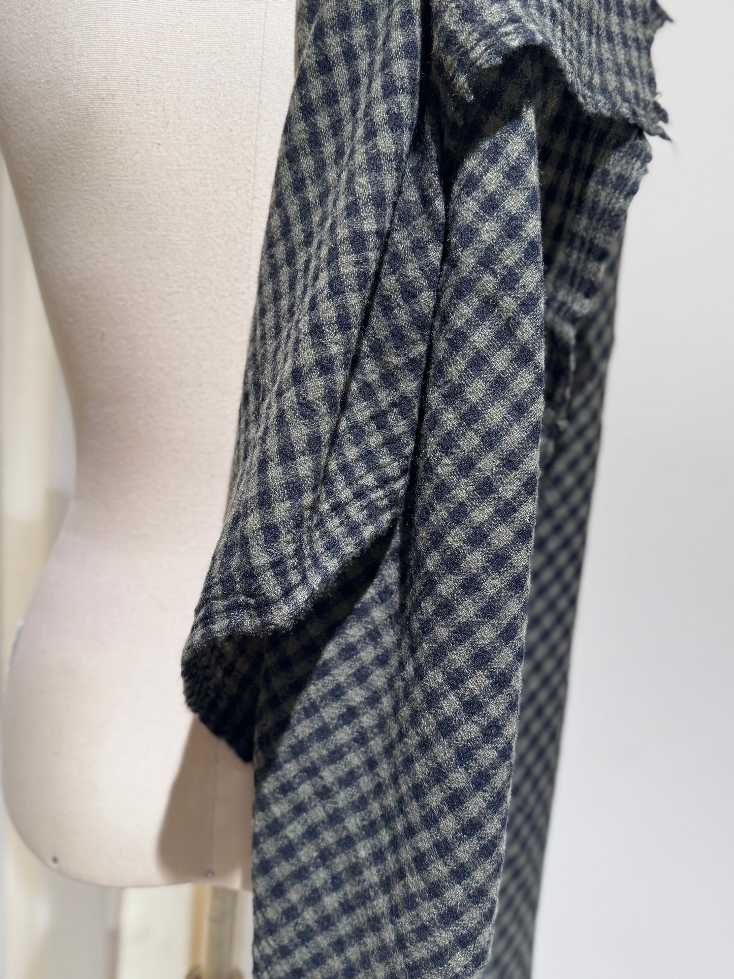 W CASHMERE CHECKED SCARF - APUNTOB - Mil Green/Black