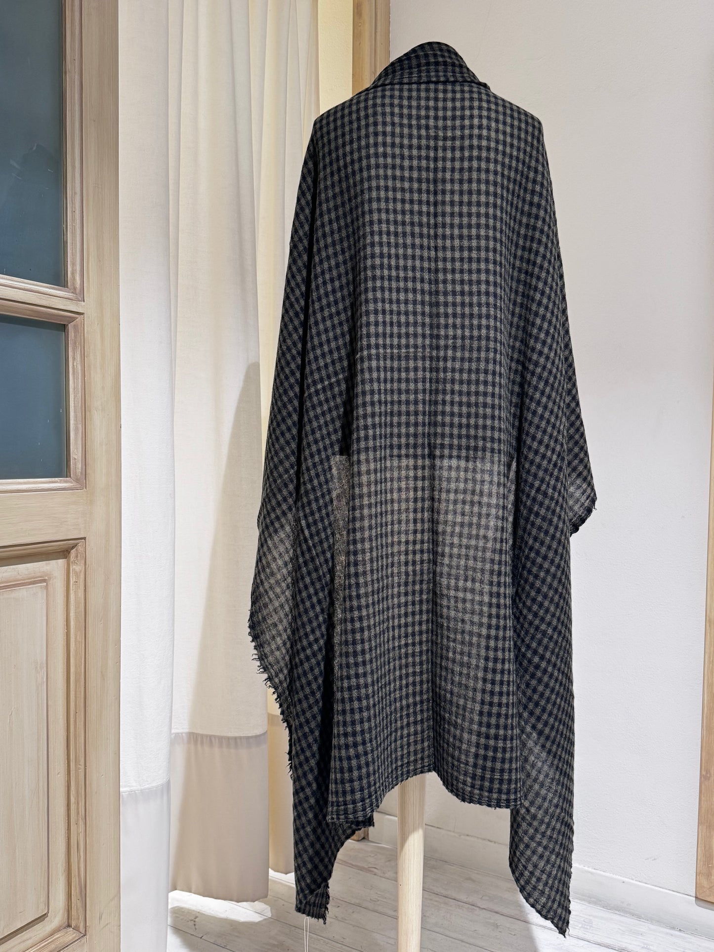 W CASHMERE CHECKED SCARF - APUNTOB - Mil Green/Black