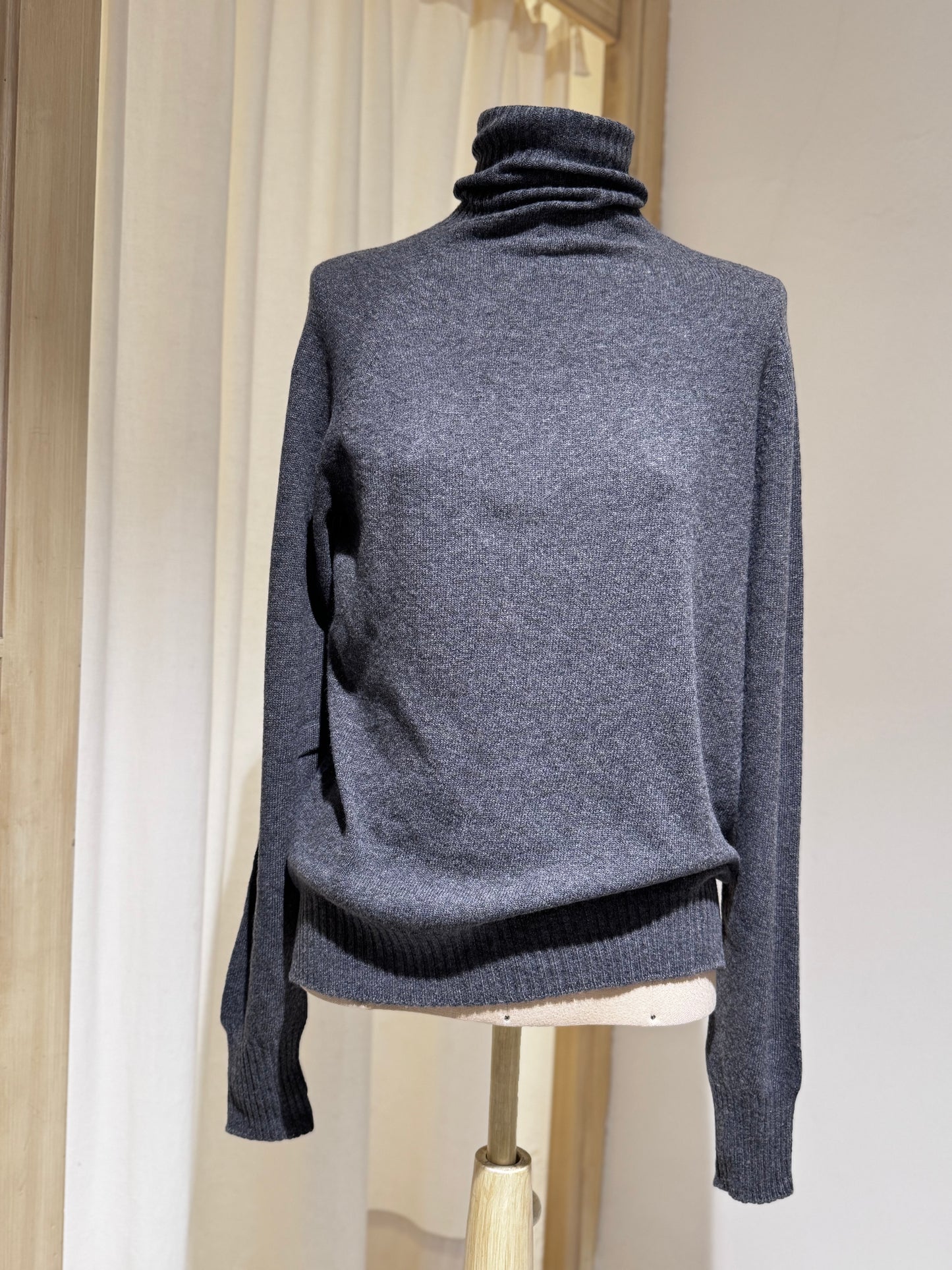 W TURTLE NECK KNIT - MA RY YA - mid grey