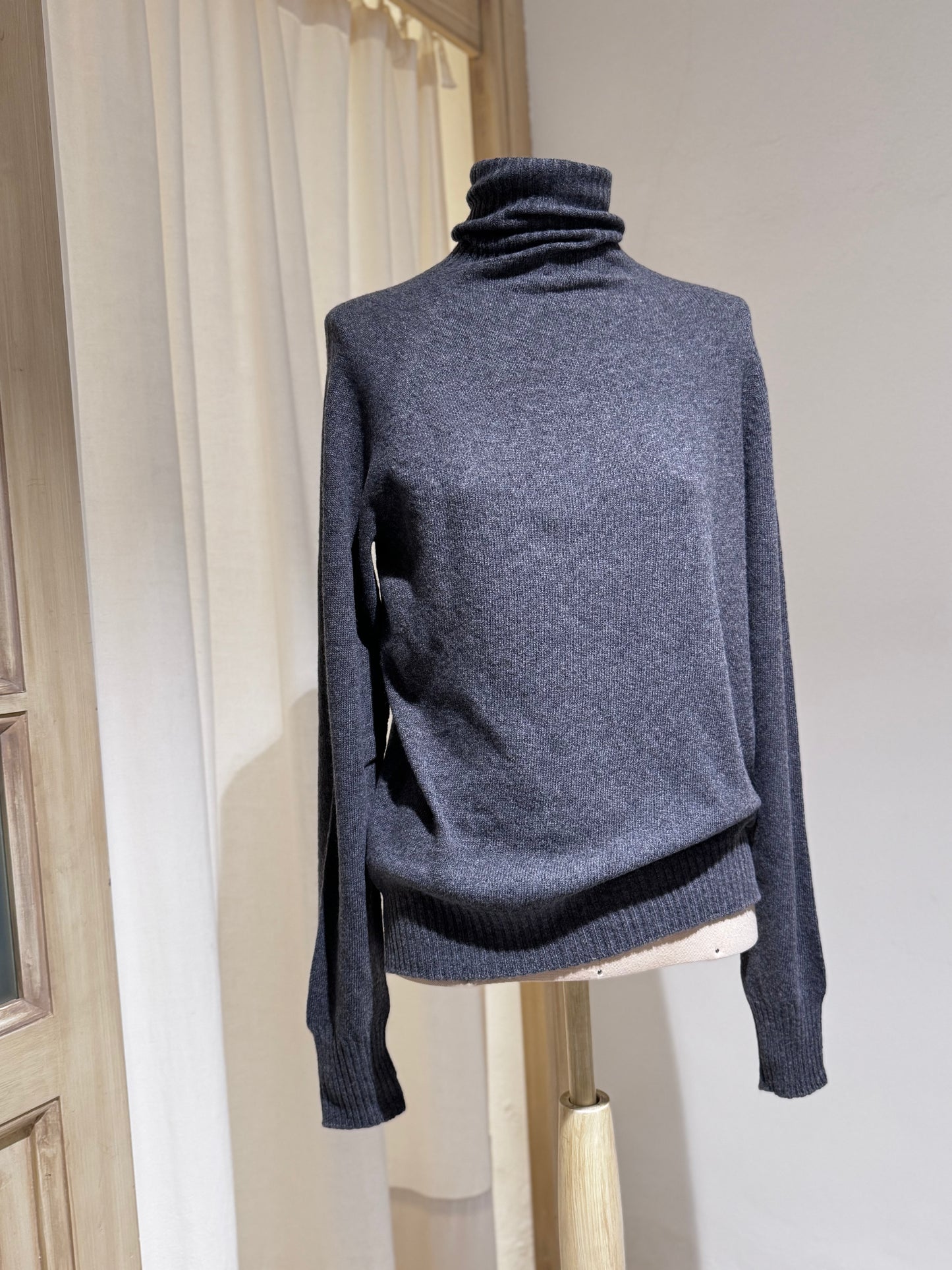 W TURTLE NECK KNIT - MA RY YA - mid grey