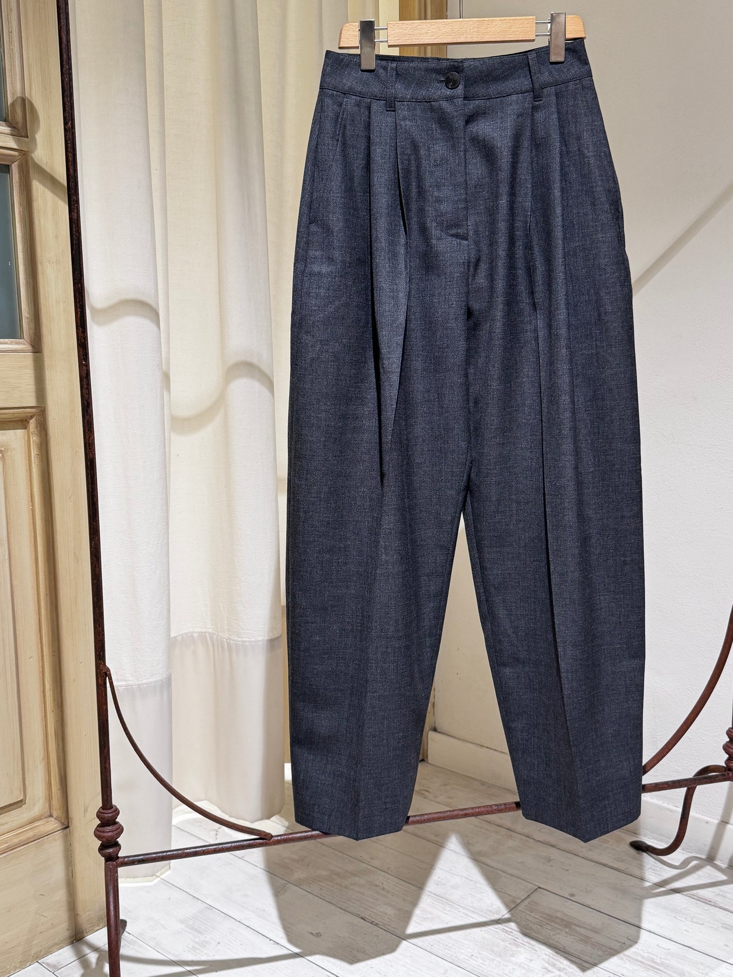 W Acuna Heritage Wool Pant - STUDIO NICHOLSON - Slate Melange