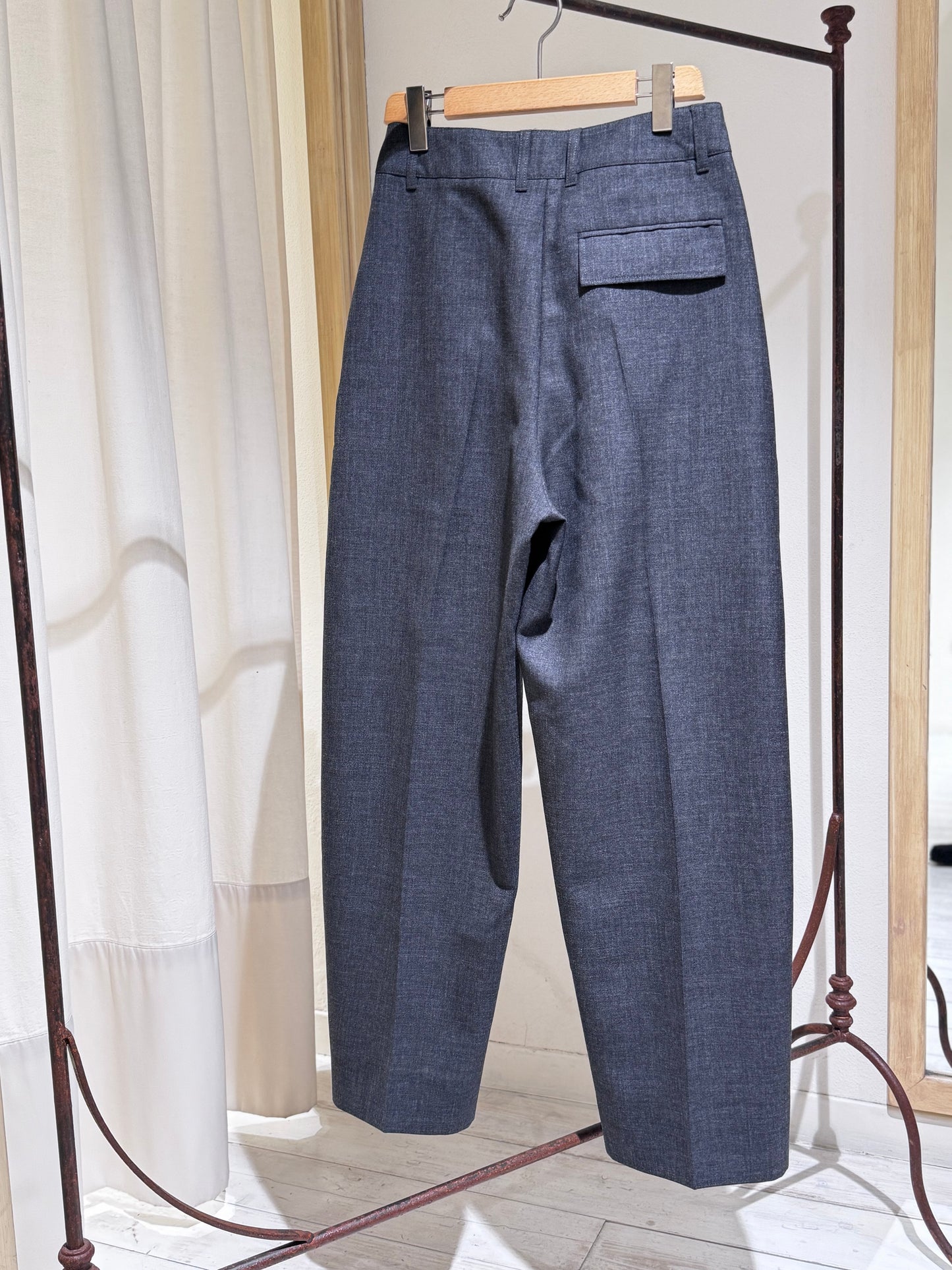W Acuna Heritage Wool Pant - STUDIO NICHOLSON - Slate Melange