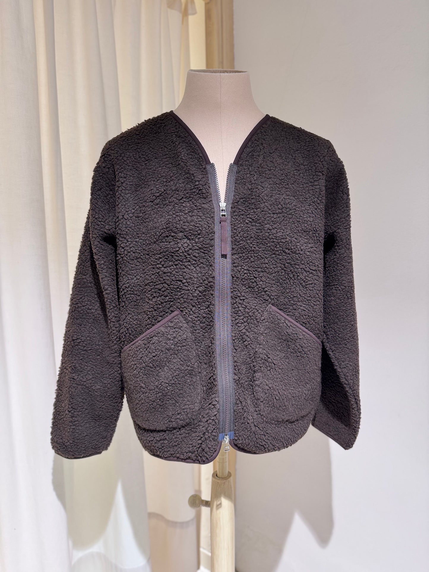 M Brown Galaxy Fleece Zip Liner Jacket - UNIVERSAL WORKS - Chocolate