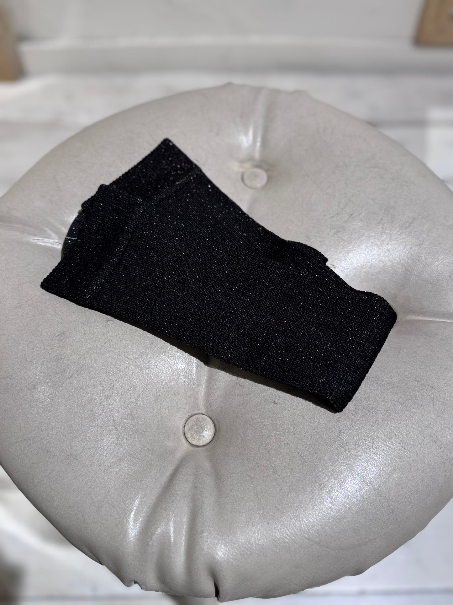 W BARIA SHINY KNEE - HIGH SOCKS - BELLEROSE - OFF BLACK