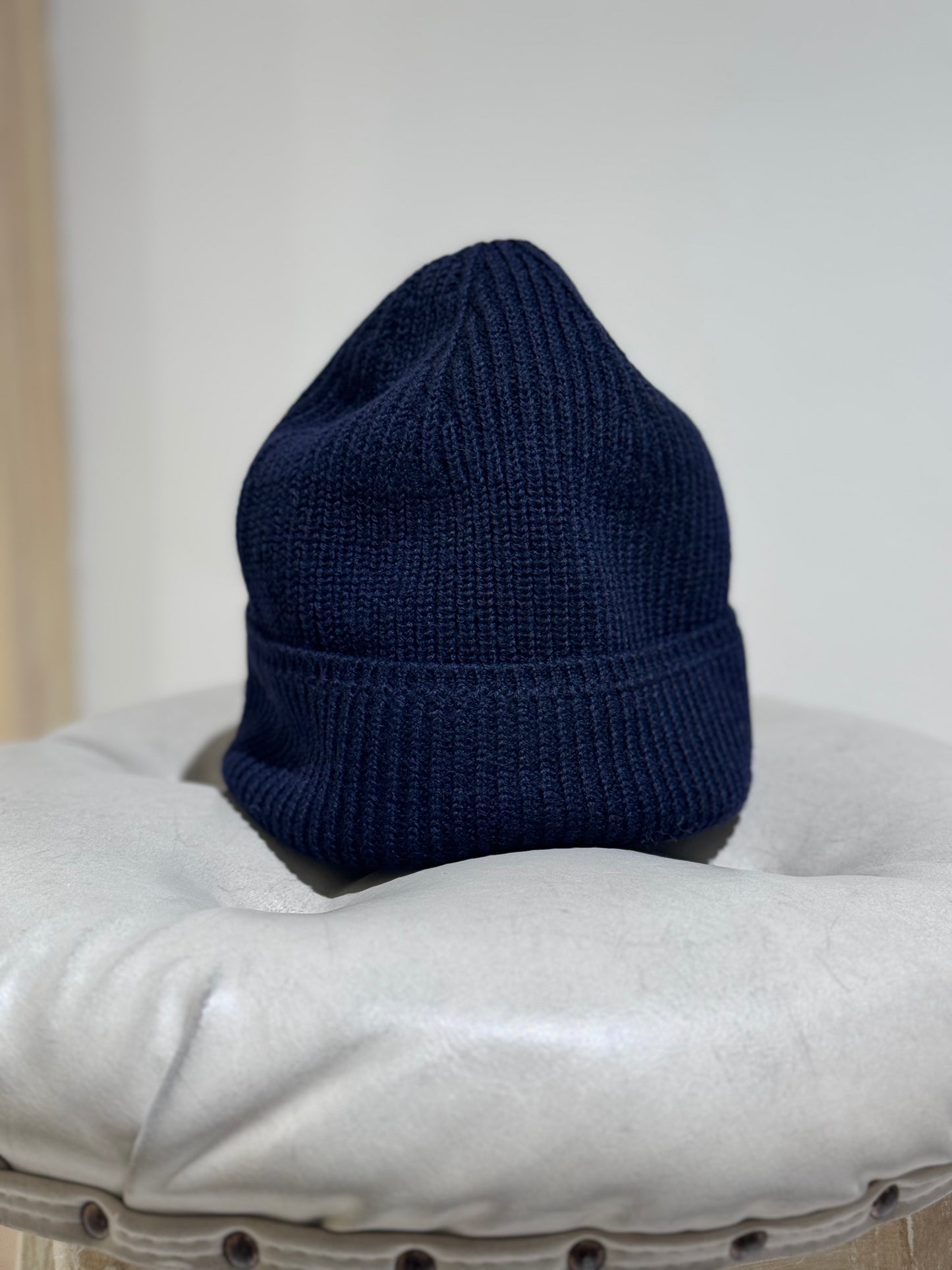 M Wool Cotton Rib Beanie - NORSE PROJECTS - Navy Blue