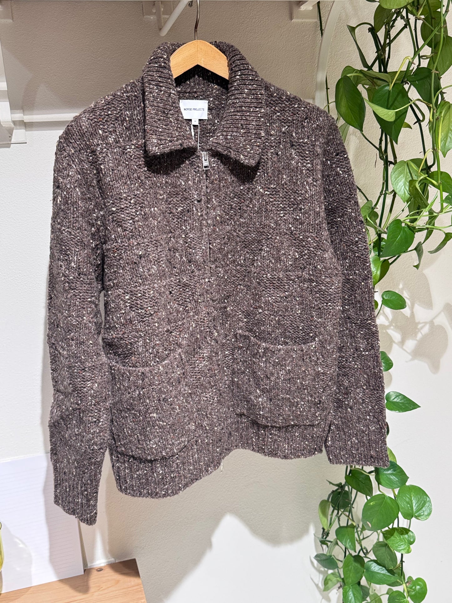 M Erik Donegal Diamond Jacket - NORSE PROJECTS - SEAL BROWN