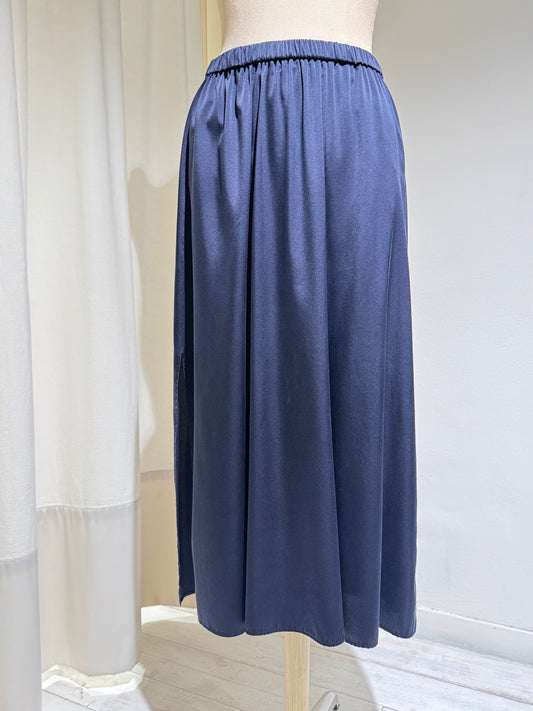 W SILK SKIRT - NAVY BLUE - FORTE FORTE