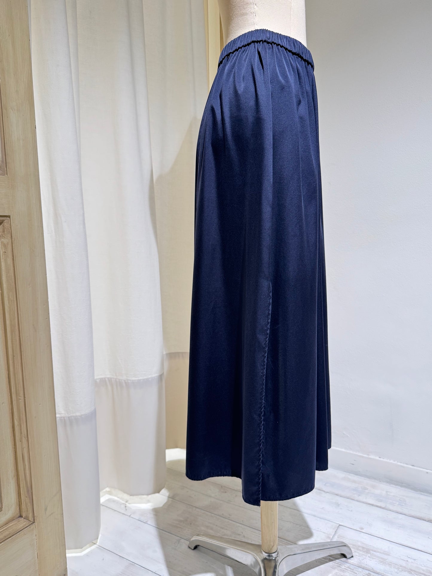 W SILK SKIRT - NAVY BLUE - FORTE FORTE