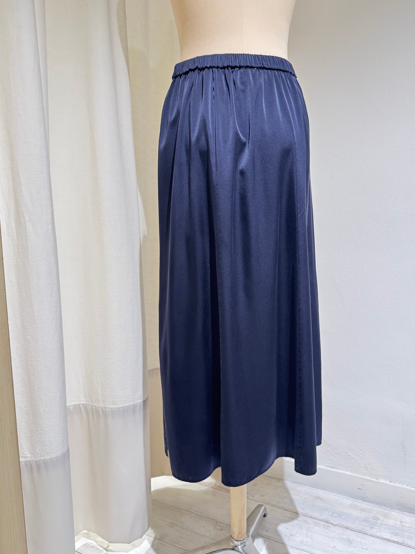 W SILK SKIRT - NAVY BLUE - FORTE FORTE