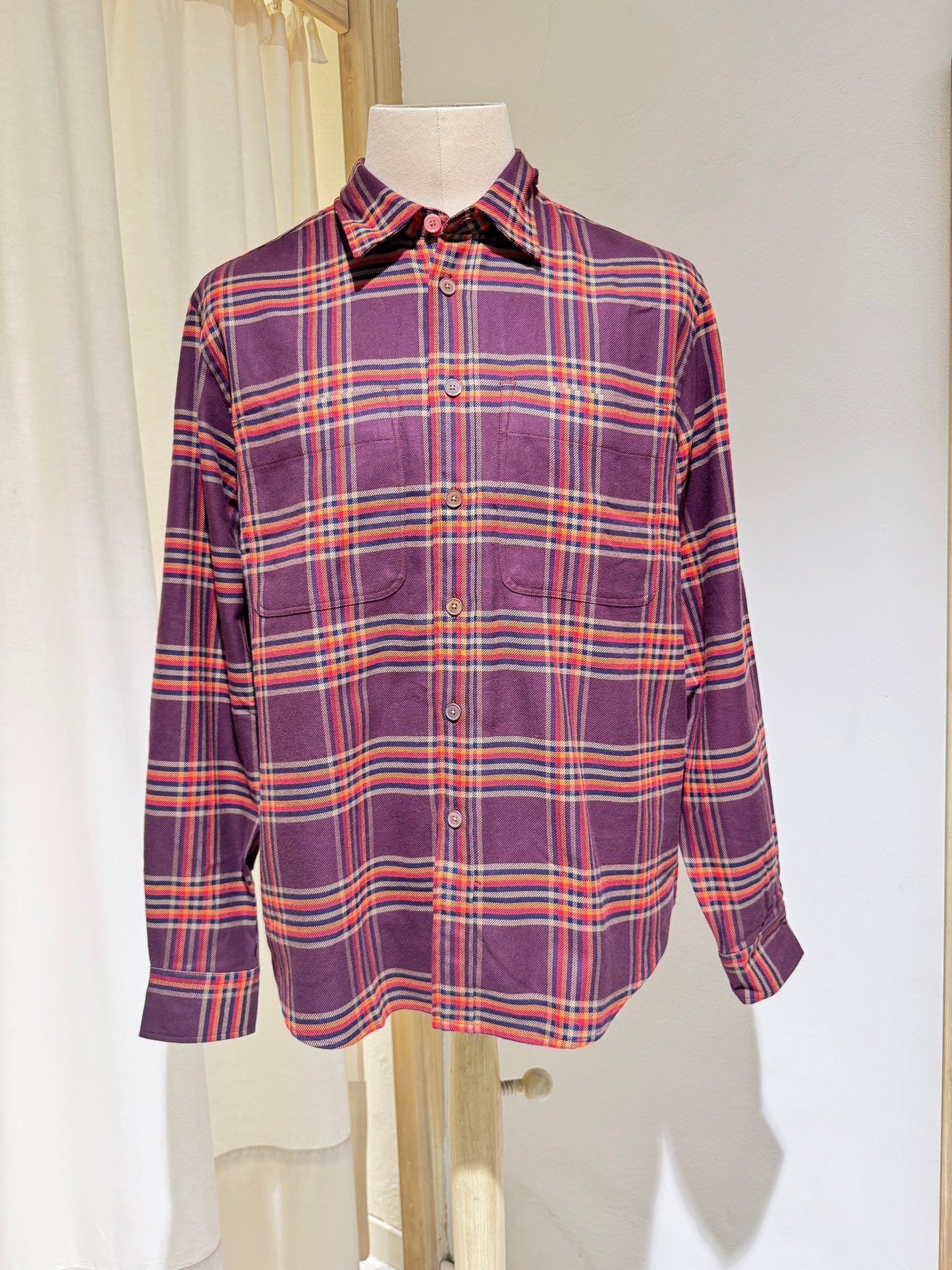 M CHECK SHIRT - PS PAUL SMITH - RUST/PURPLE