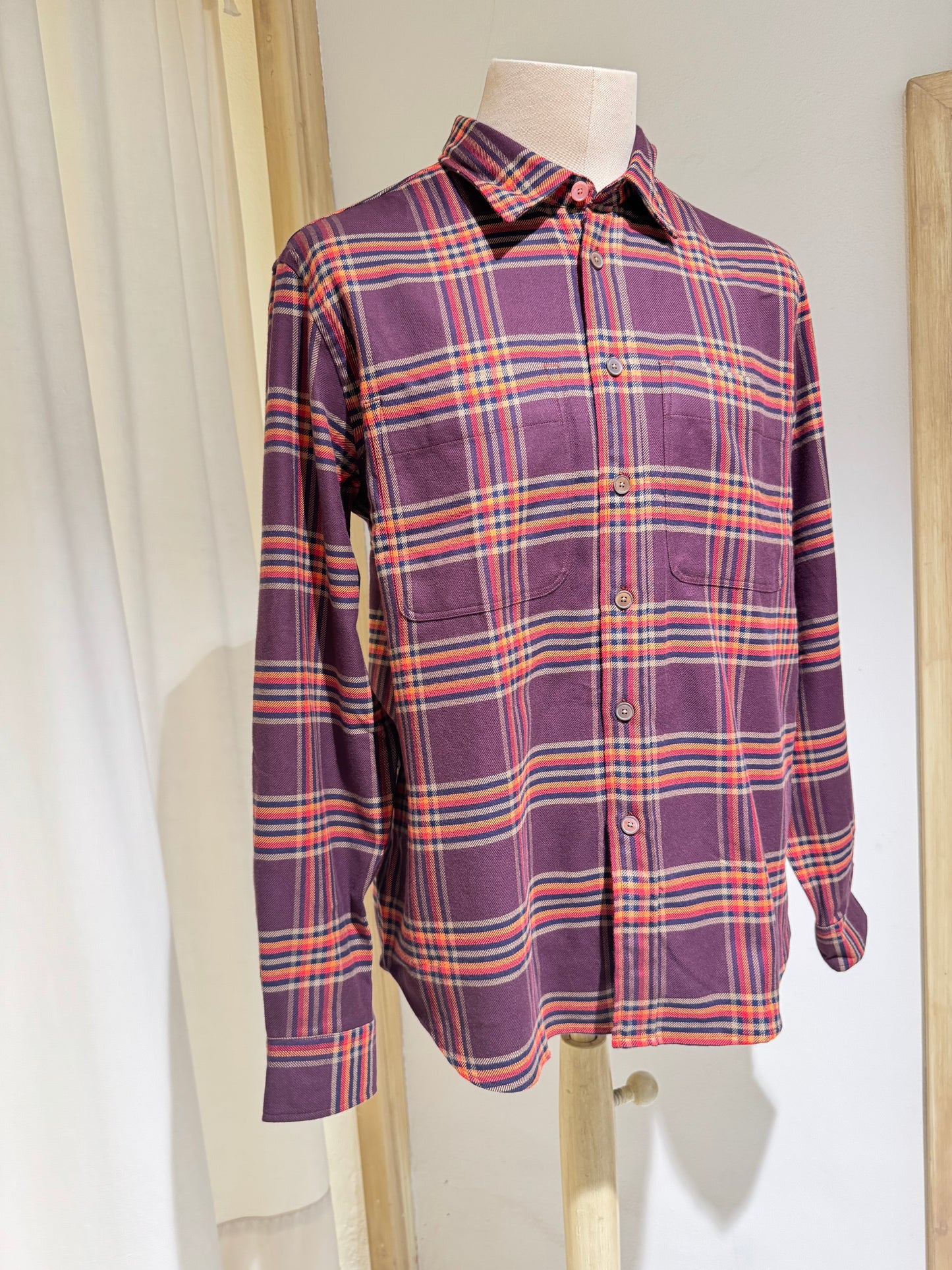 M CHECK SHIRT - PS PAUL SMITH - RUST/PURPLE