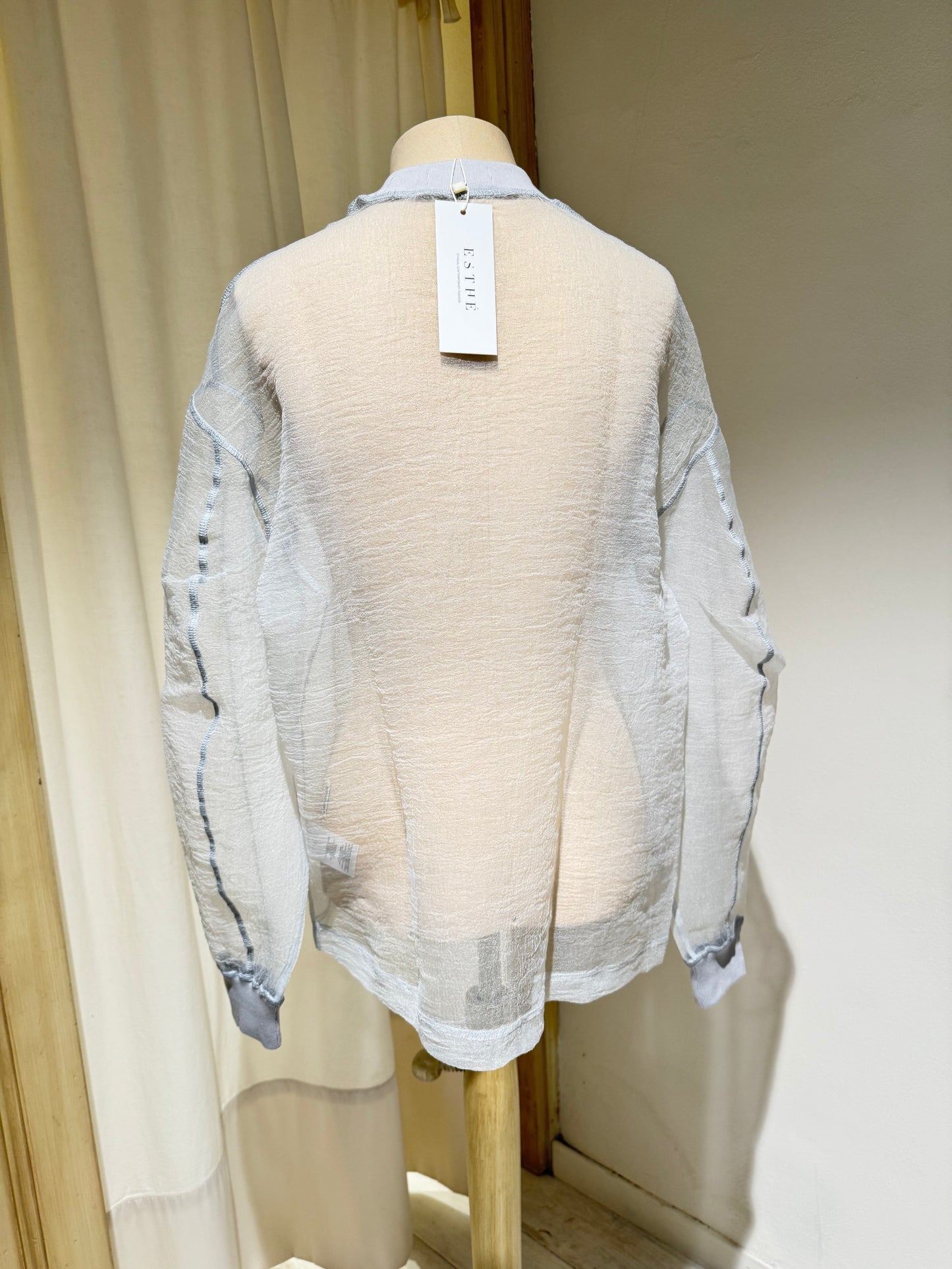 W ORGANZA SWEATSHIRT - ESTHE - light grey