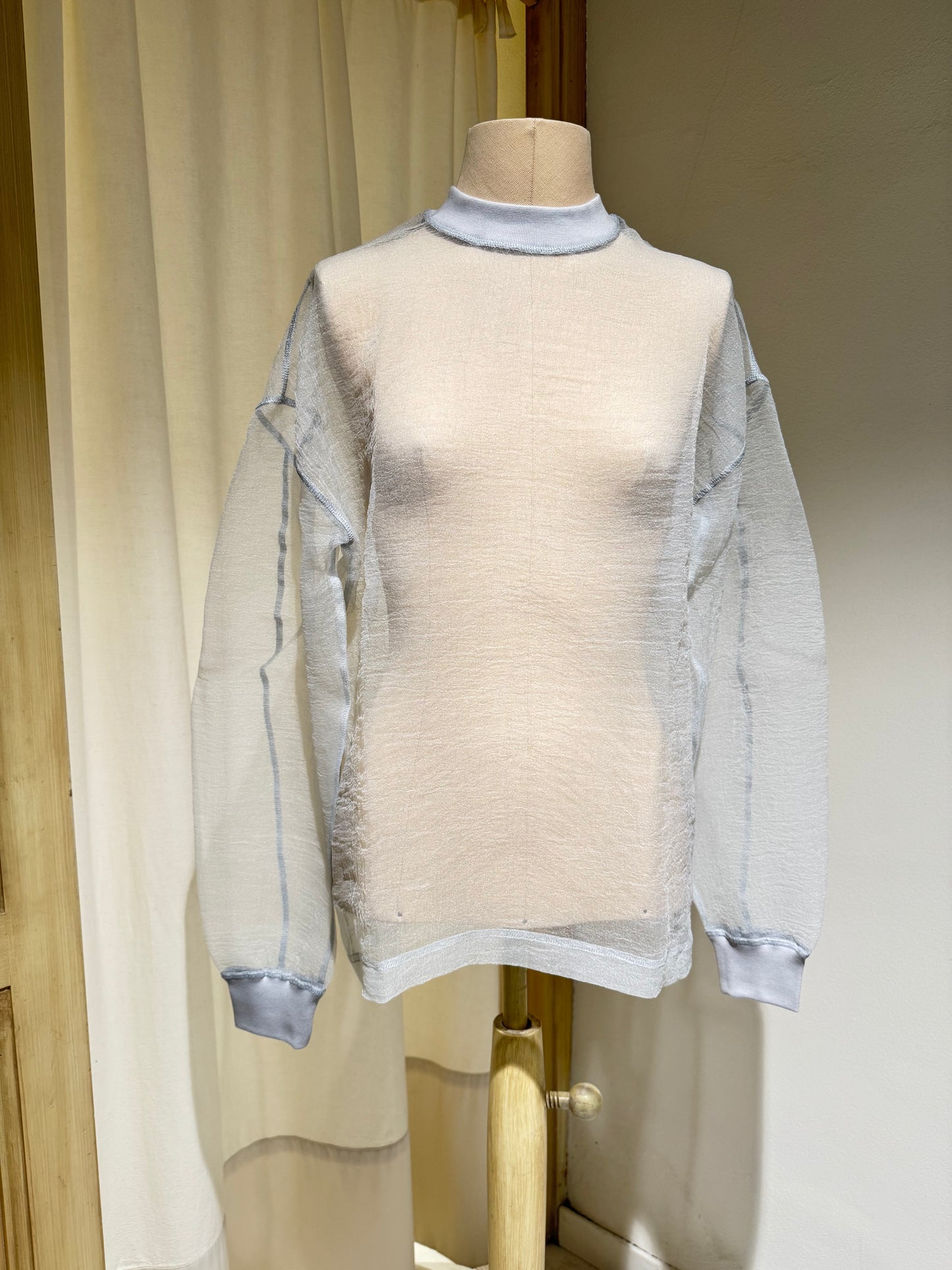 W ORGANZA SWEATSHIRT - ESTHE - light grey