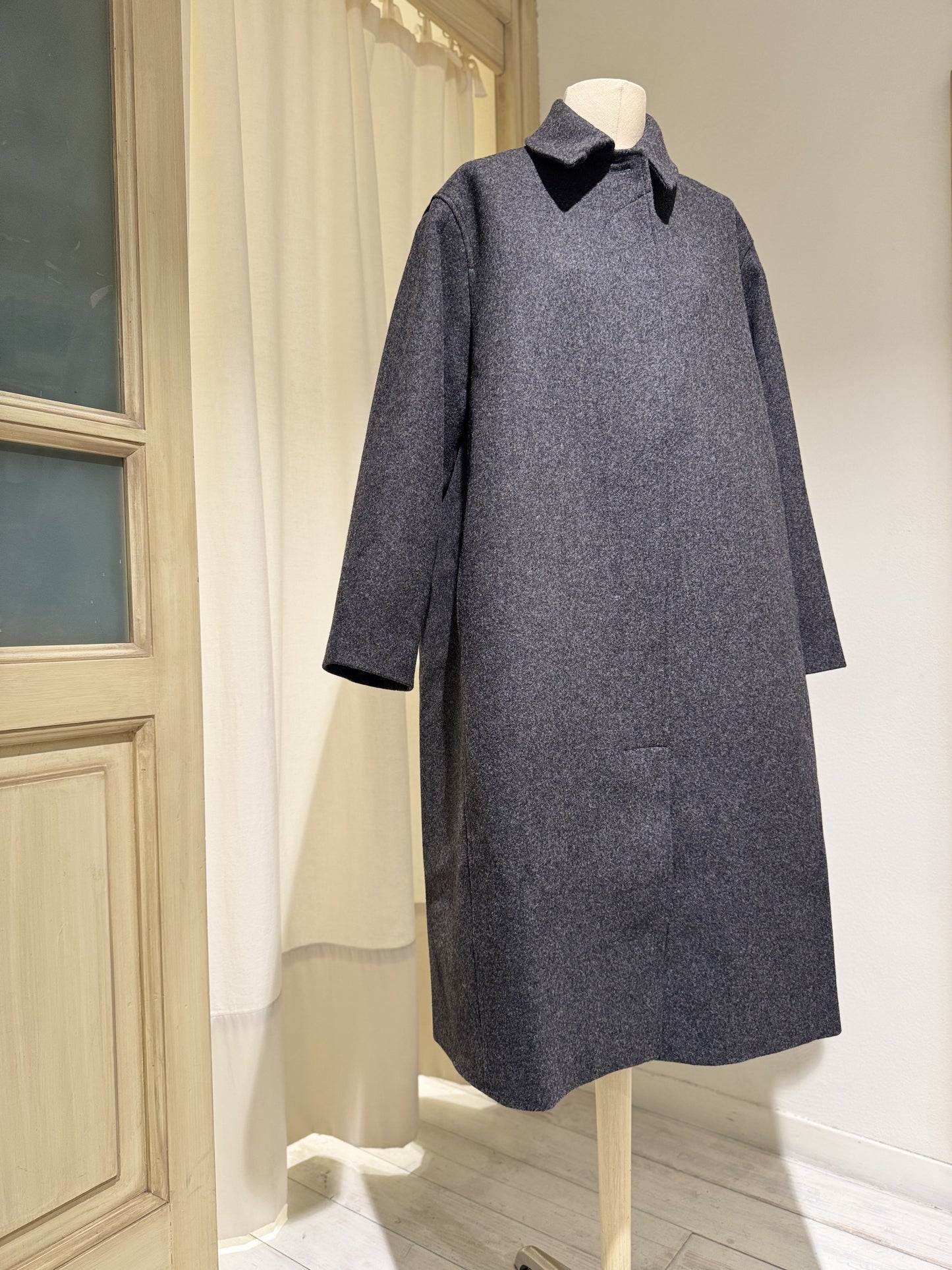 W RIA COAT - STUDIO NICHOLSON - GREY MELANGE