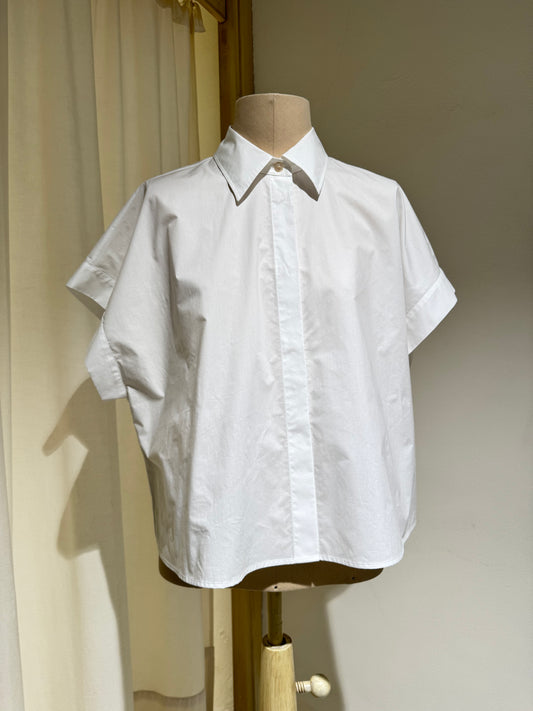 W SHORT SLEEVE SHIRT - FORTE FORTE - WHITE