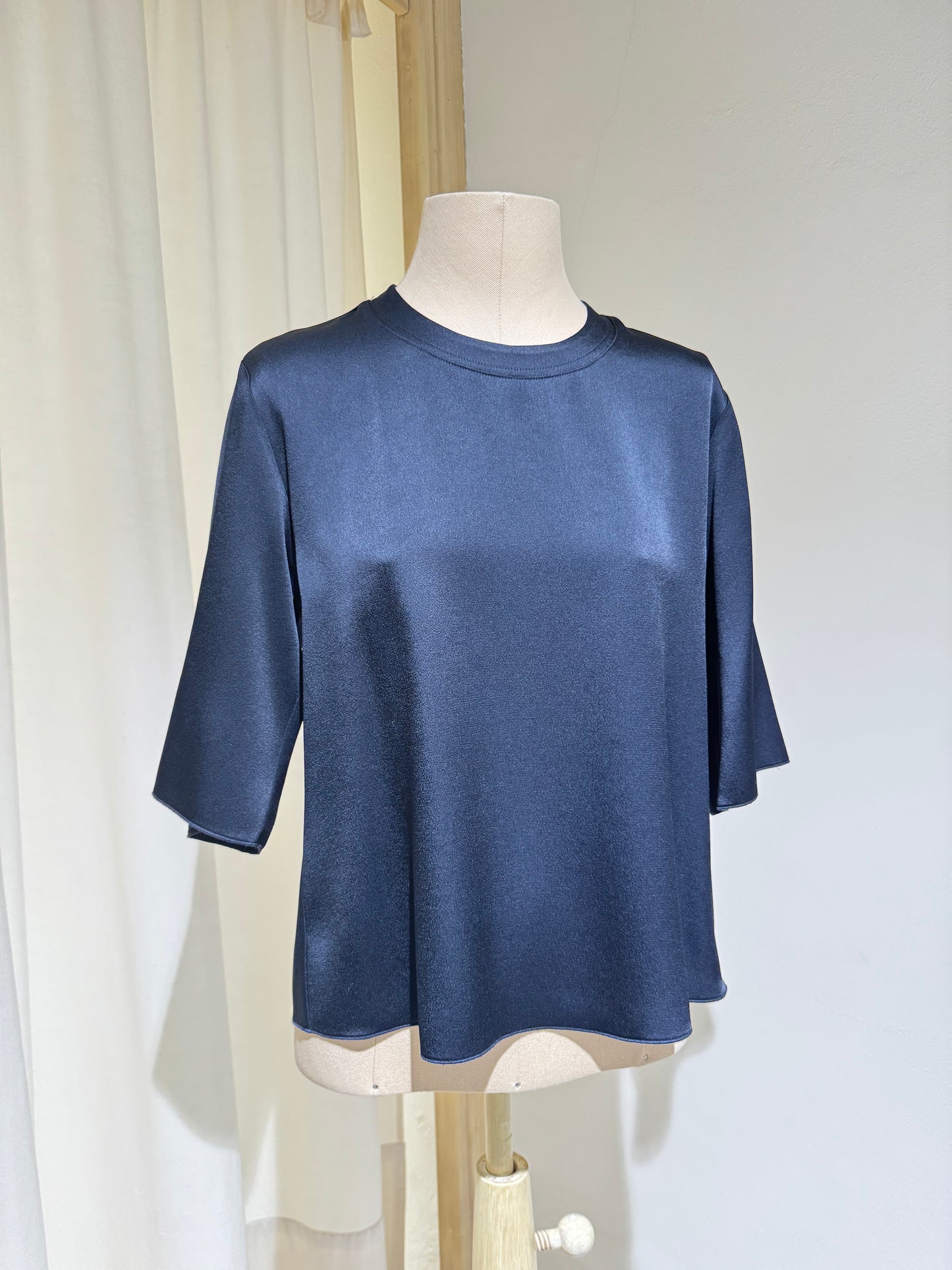 W SHORT SLEEVE TOP - FORTE FORTE - Navy Blue