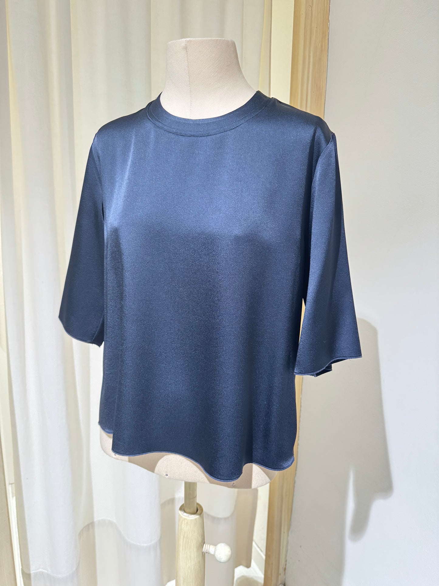 W SHORT SLEEVE TOP - FORTE FORTE - Navy Blue