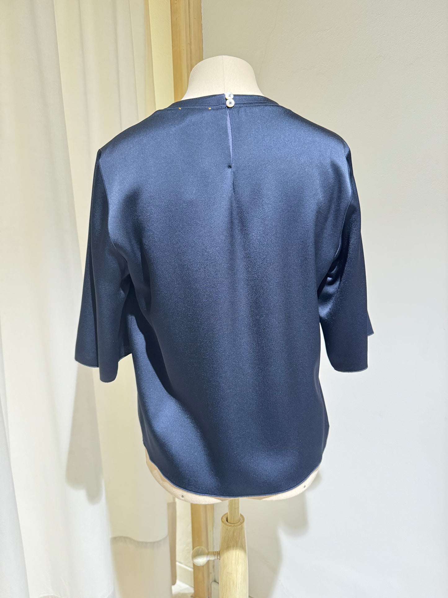 W SHORT SLEEVE TOP - FORTE FORTE - Navy Blue