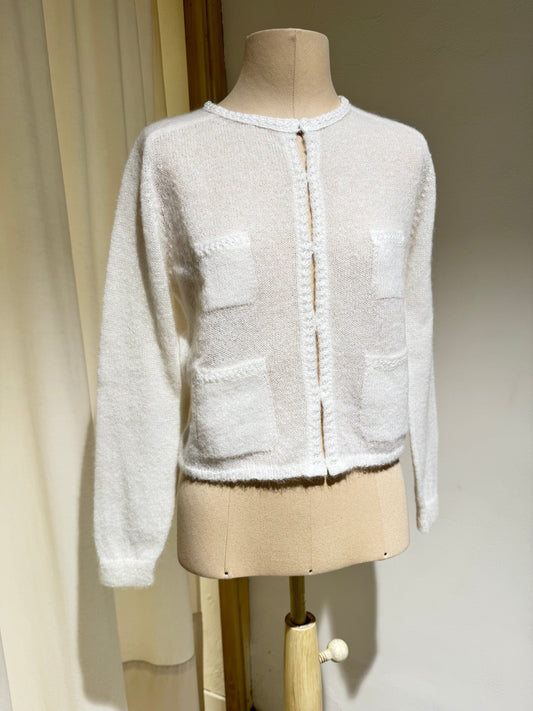 W CARDIGAN ALPACA - FORTE FORTE - WHITE