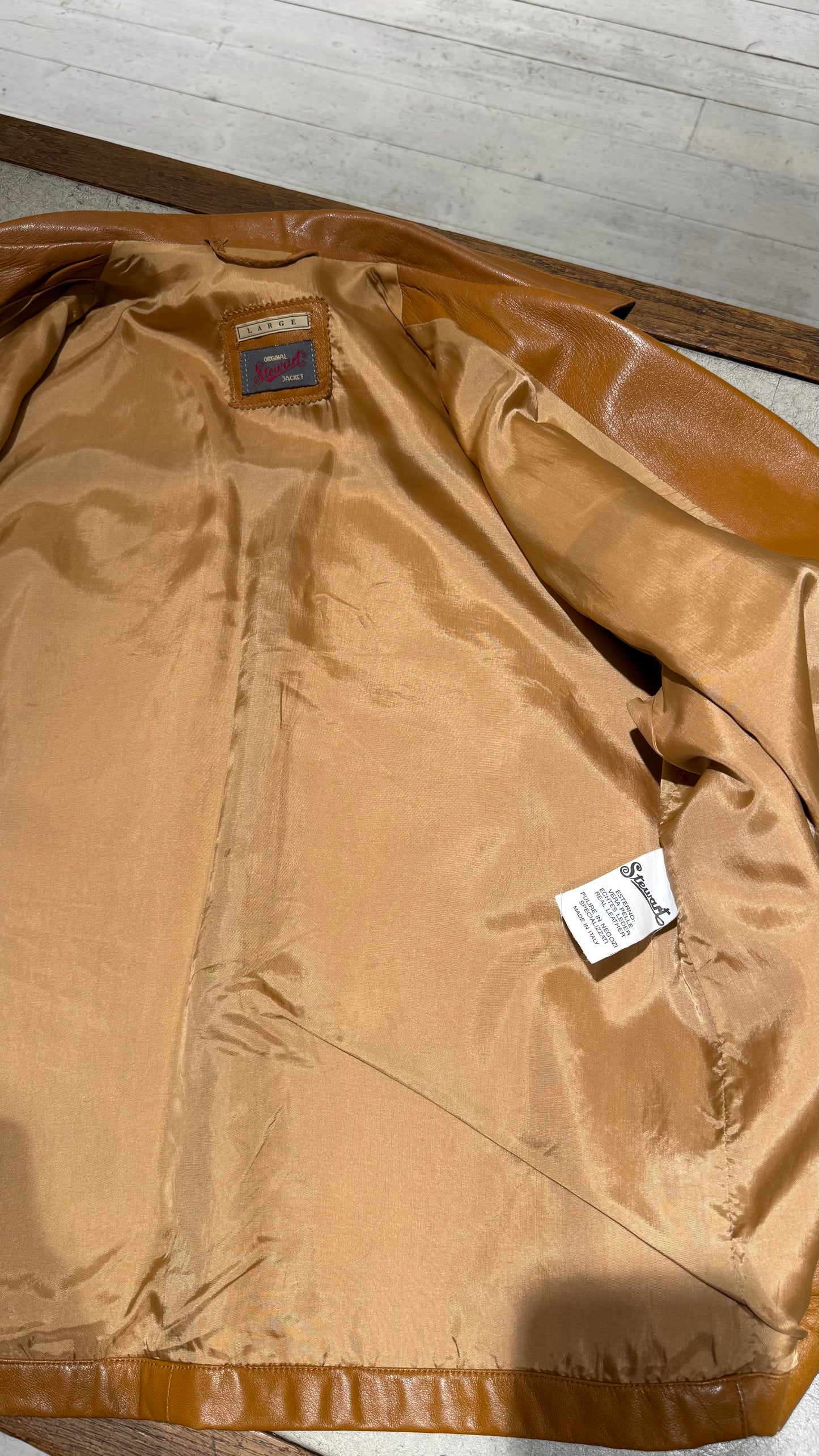 M - Leather Jacket - STEWART - Year 1994/5 - Cognac Leather