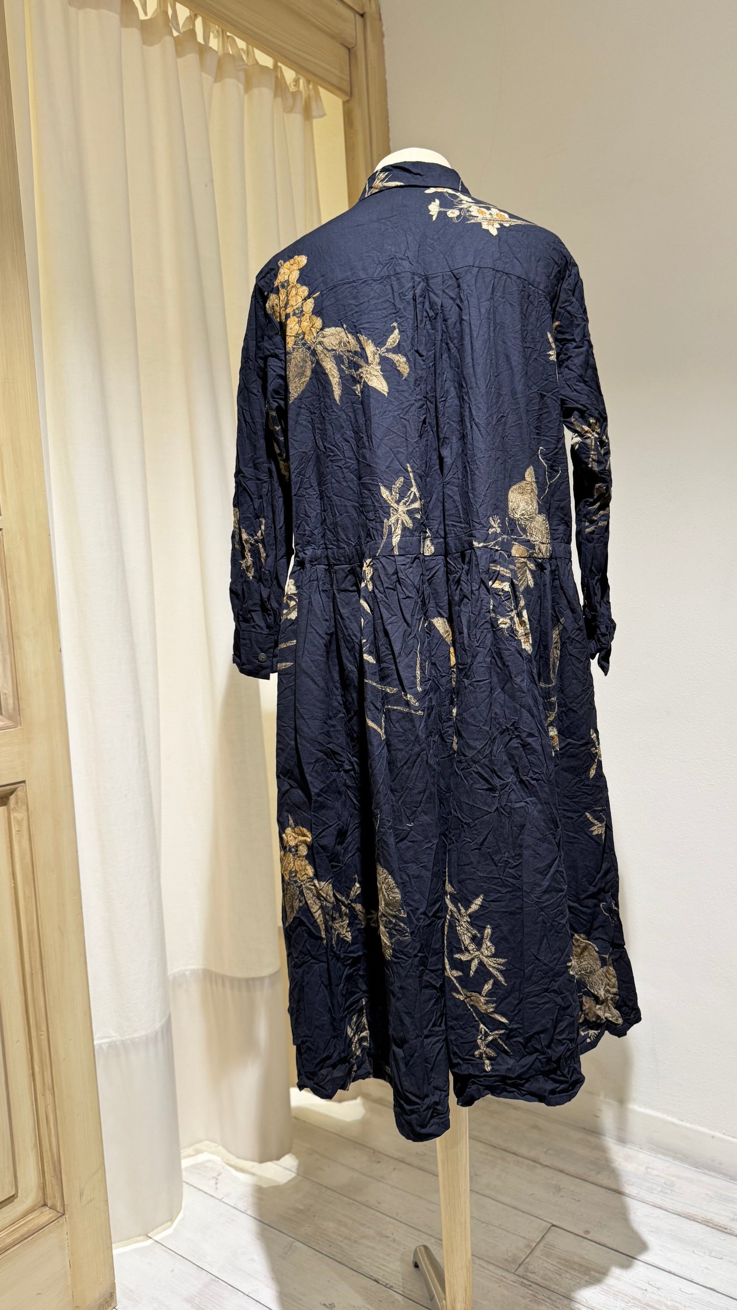 W -  Woman Flower Printed Dress - PAS DE CALAIS - Dark Navy, Honey