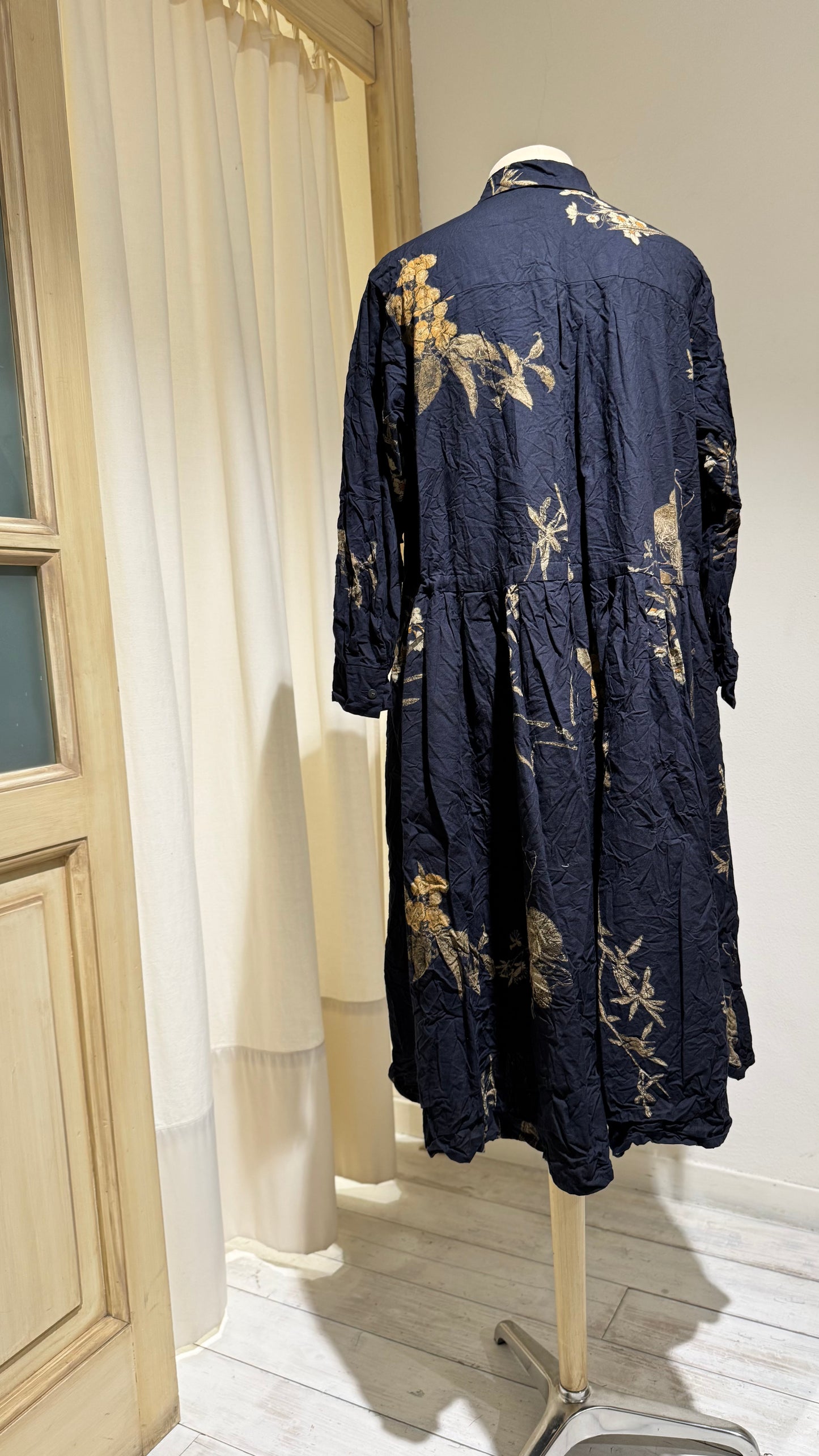 W -  Woman Flower Printed Dress - PAS DE CALAIS - Dark Navy, Honey