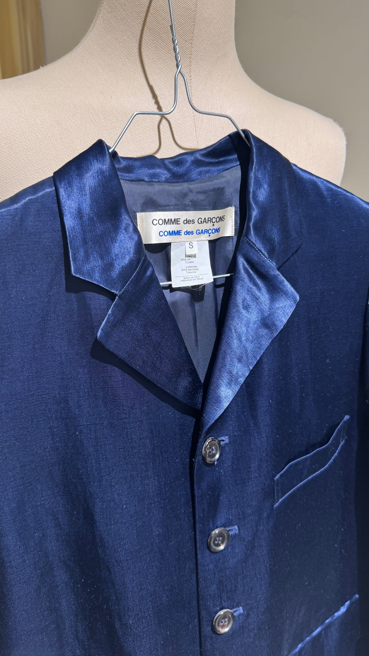 W - Combined Blazer + Skirt - COMME DES GARCONS - Year 1995 - Indigo Blu