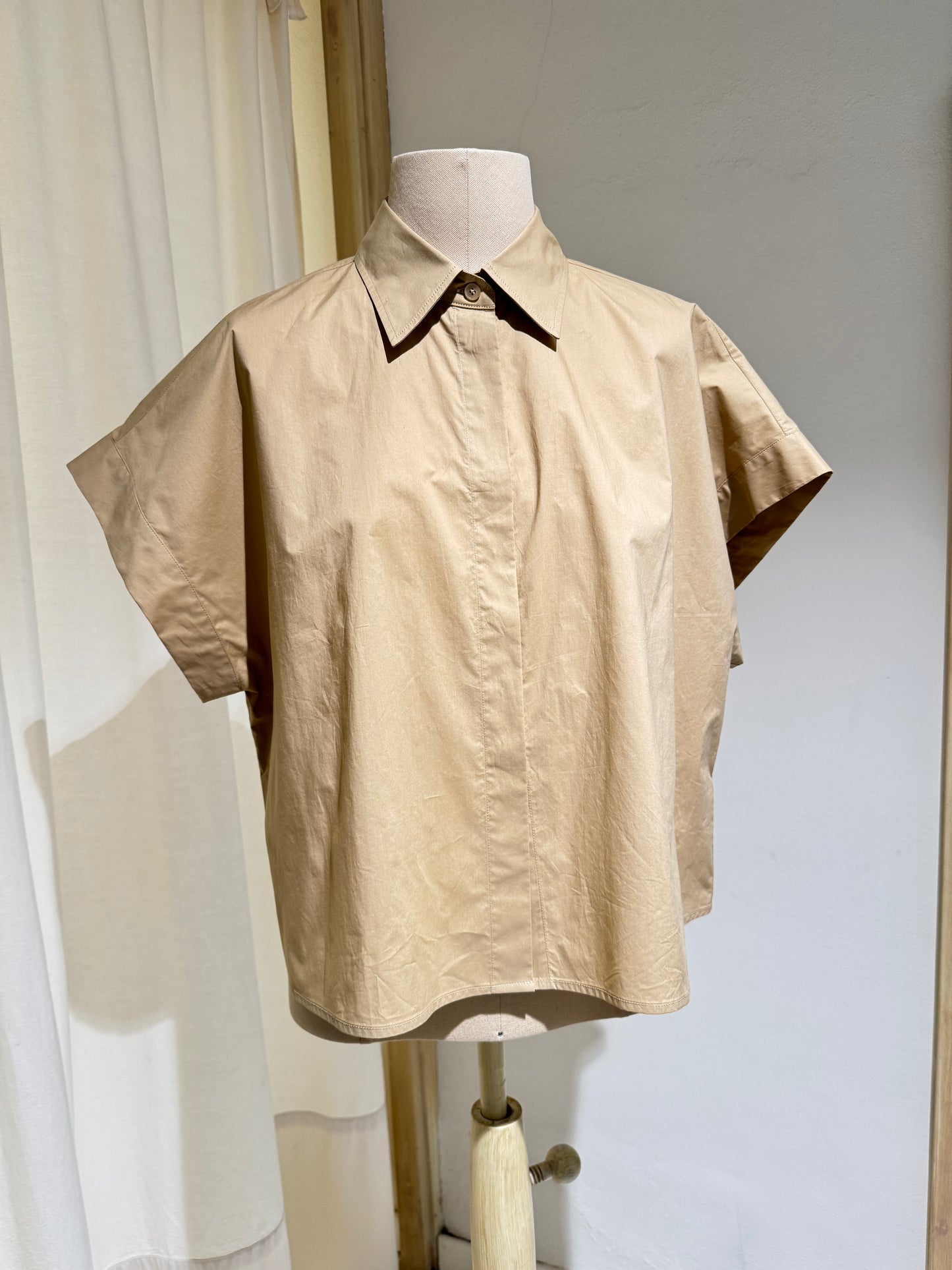 W SHORT SLEEVE SHIRT - FORTE FORTE - Sand